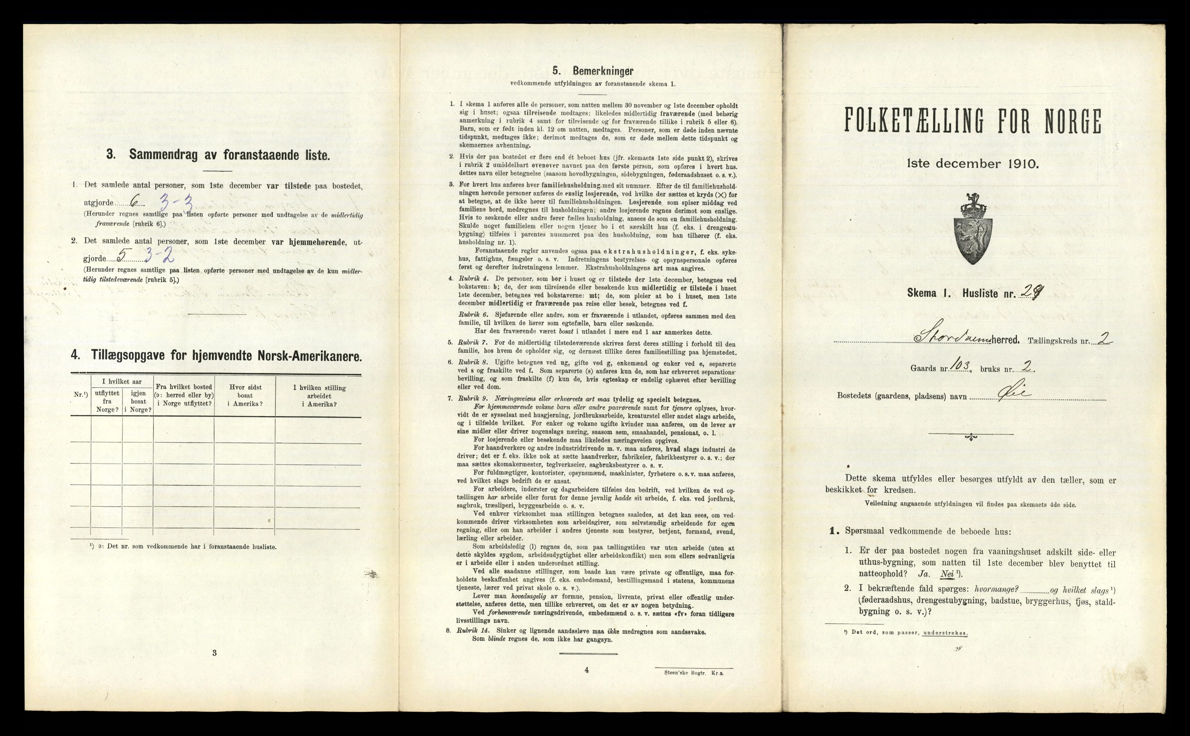 RA, 1910 census for Stordal, 1910, p. 214