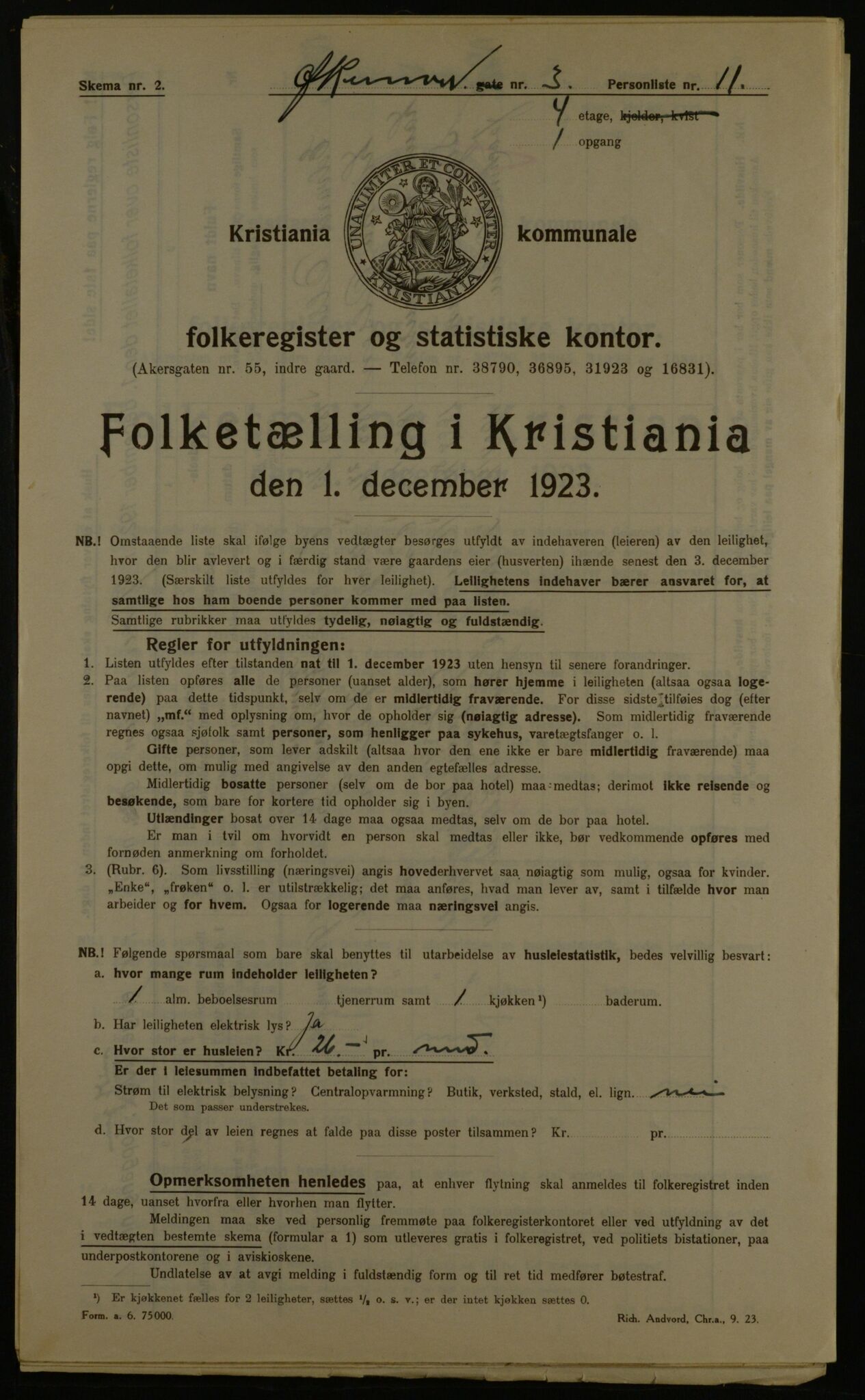 OBA, Municipal Census 1923 for Kristiania, 1923, p. 141963