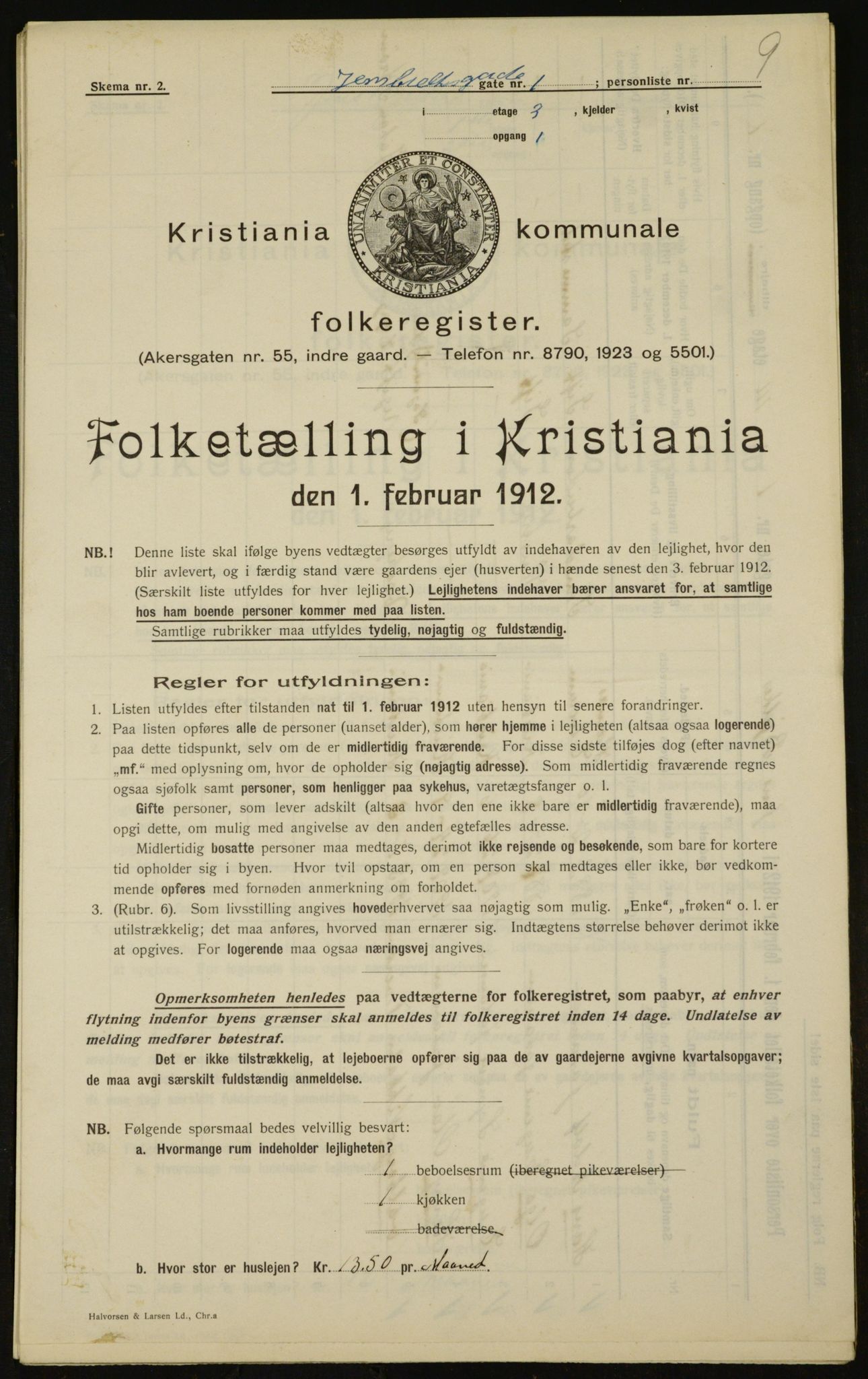 OBA, Municipal Census 1912 for Kristiania, 1912, p. 45772