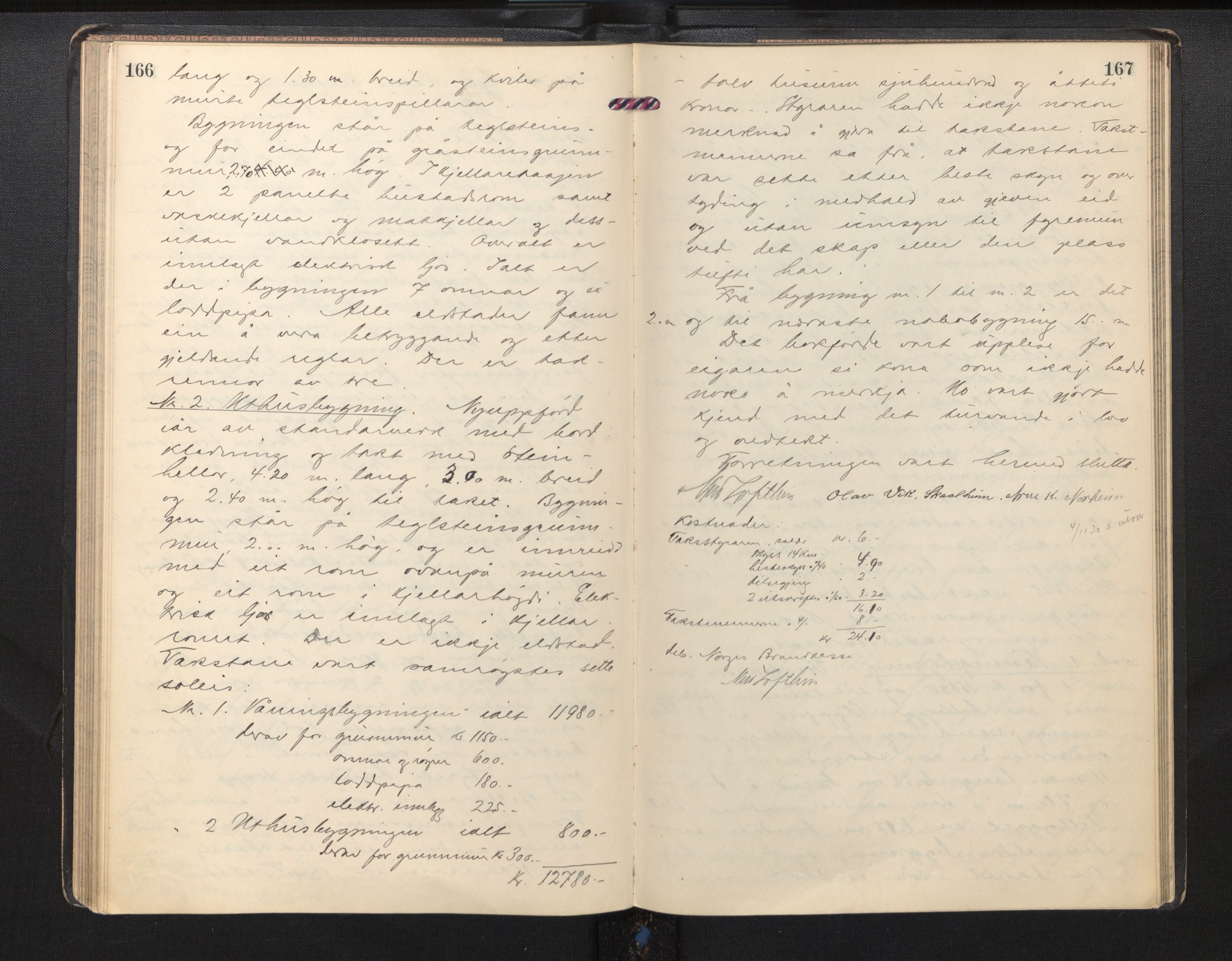 Lensmannen i Kvam, AV/SAB-A-33201/0012/L0003: Branntakstprotokoll, 1919-1941, p. 166-167