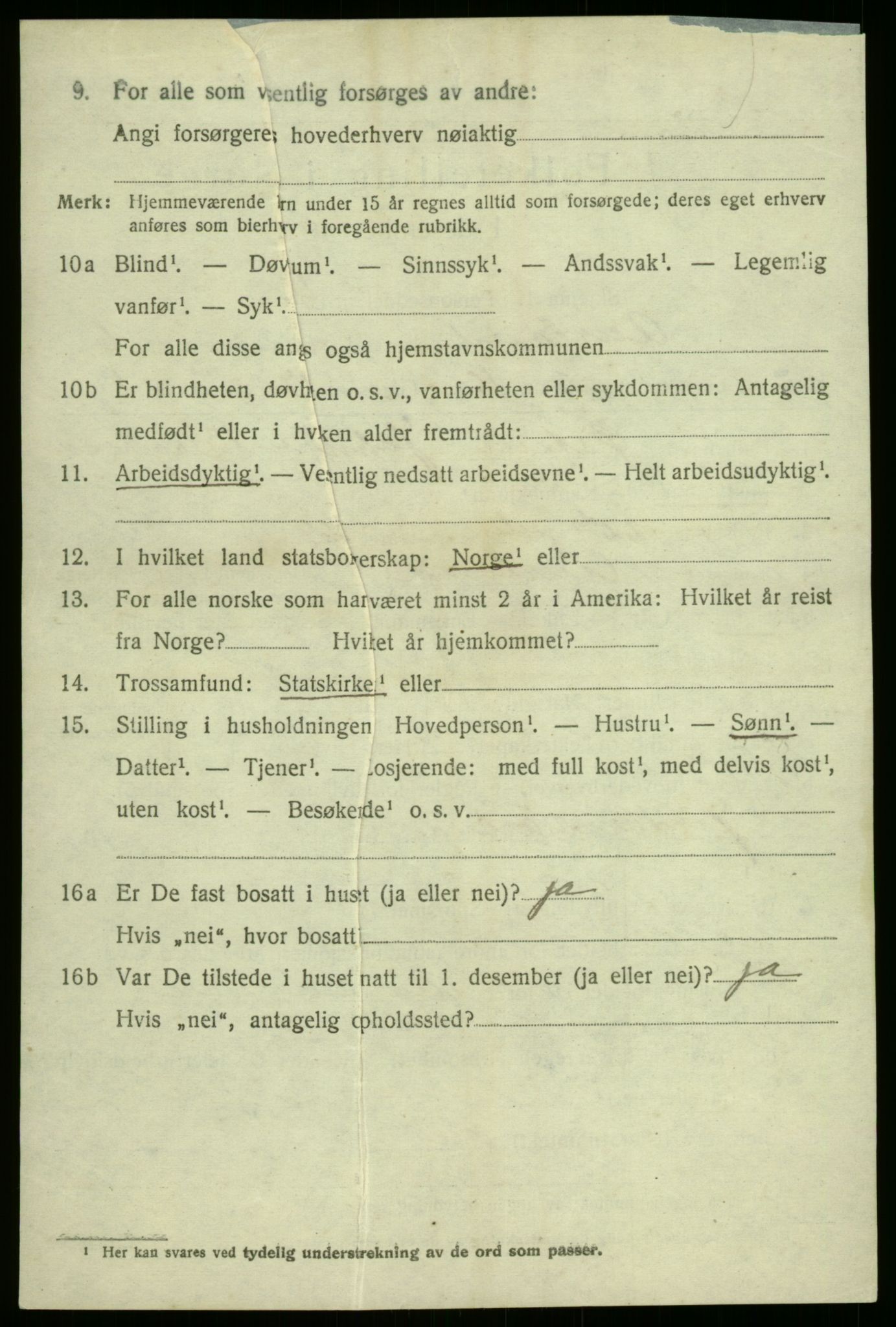 SAB, 1920 census for Aurland, 1920, p. 4069