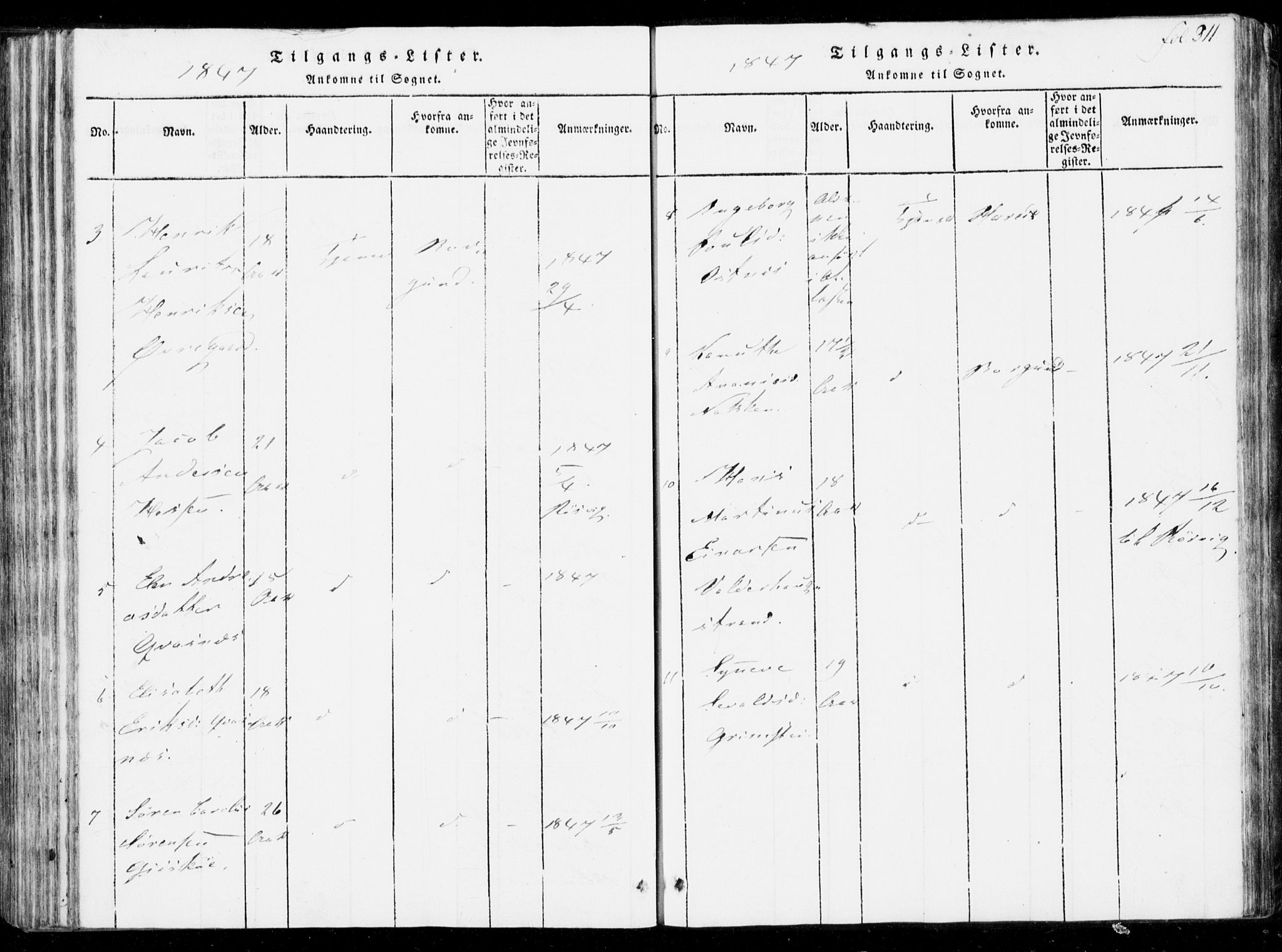 Ministerialprotokoller, klokkerbøker og fødselsregistre - Møre og Romsdal, SAT/A-1454/537/L0517: Parish register (official) no. 537A01, 1818-1862, p. 311