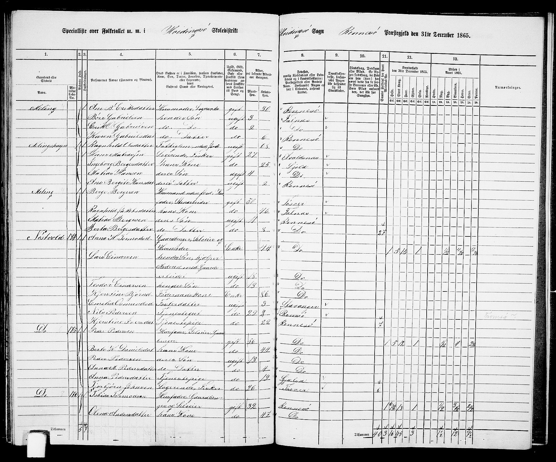 RA, 1865 census for Rennesøy, 1865, p. 97