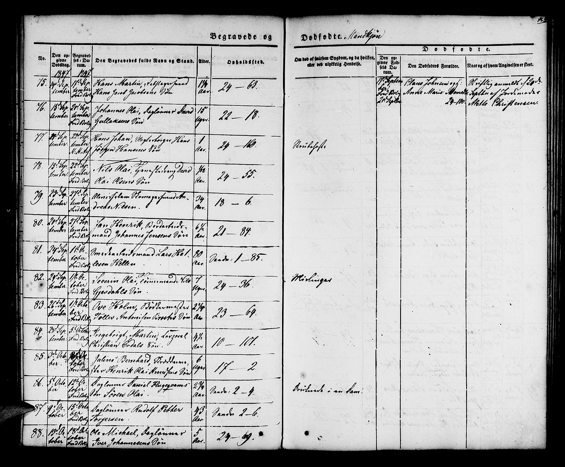 Korskirken sokneprestembete, AV/SAB-A-76101/H/Hab: Parish register (copy) no. E 1, 1837-1851, p. 165