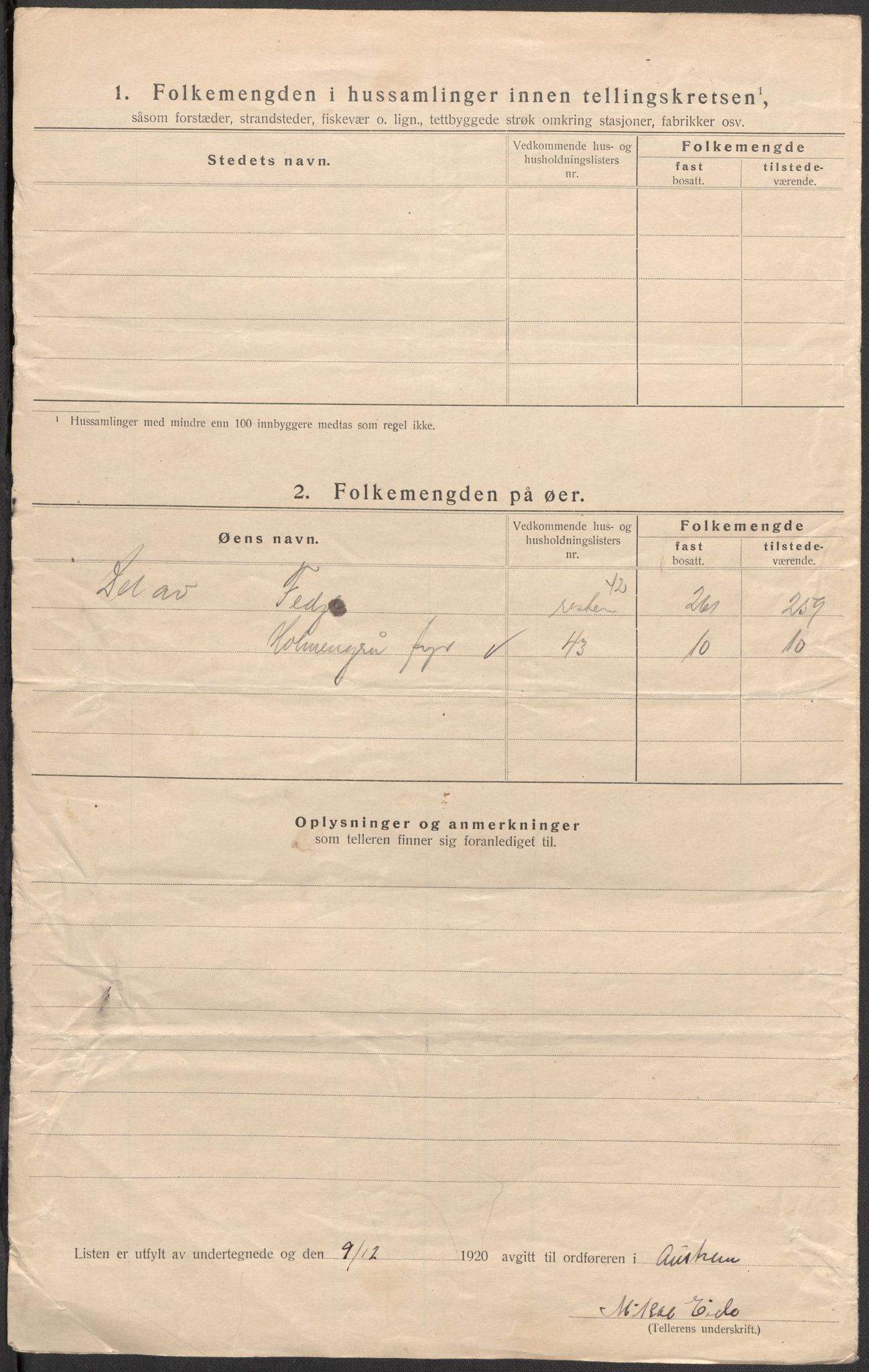 SAB, 1920 census for Austrheim, 1920, p. 55