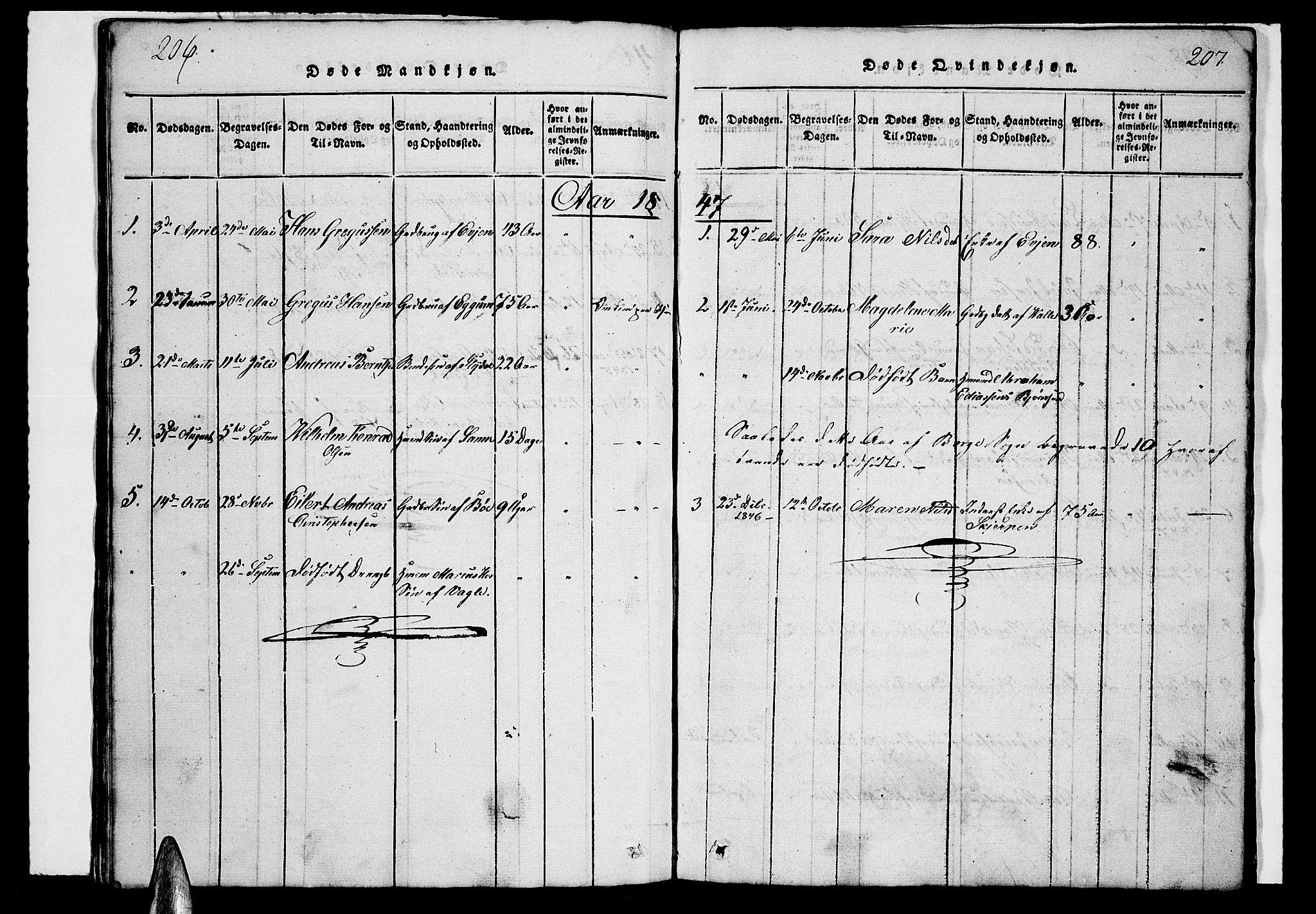 Ministerialprotokoller, klokkerbøker og fødselsregistre - Nordland, AV/SAT-A-1459/880/L1139: Parish register (copy) no. 880C01, 1836-1857, p. 206-207