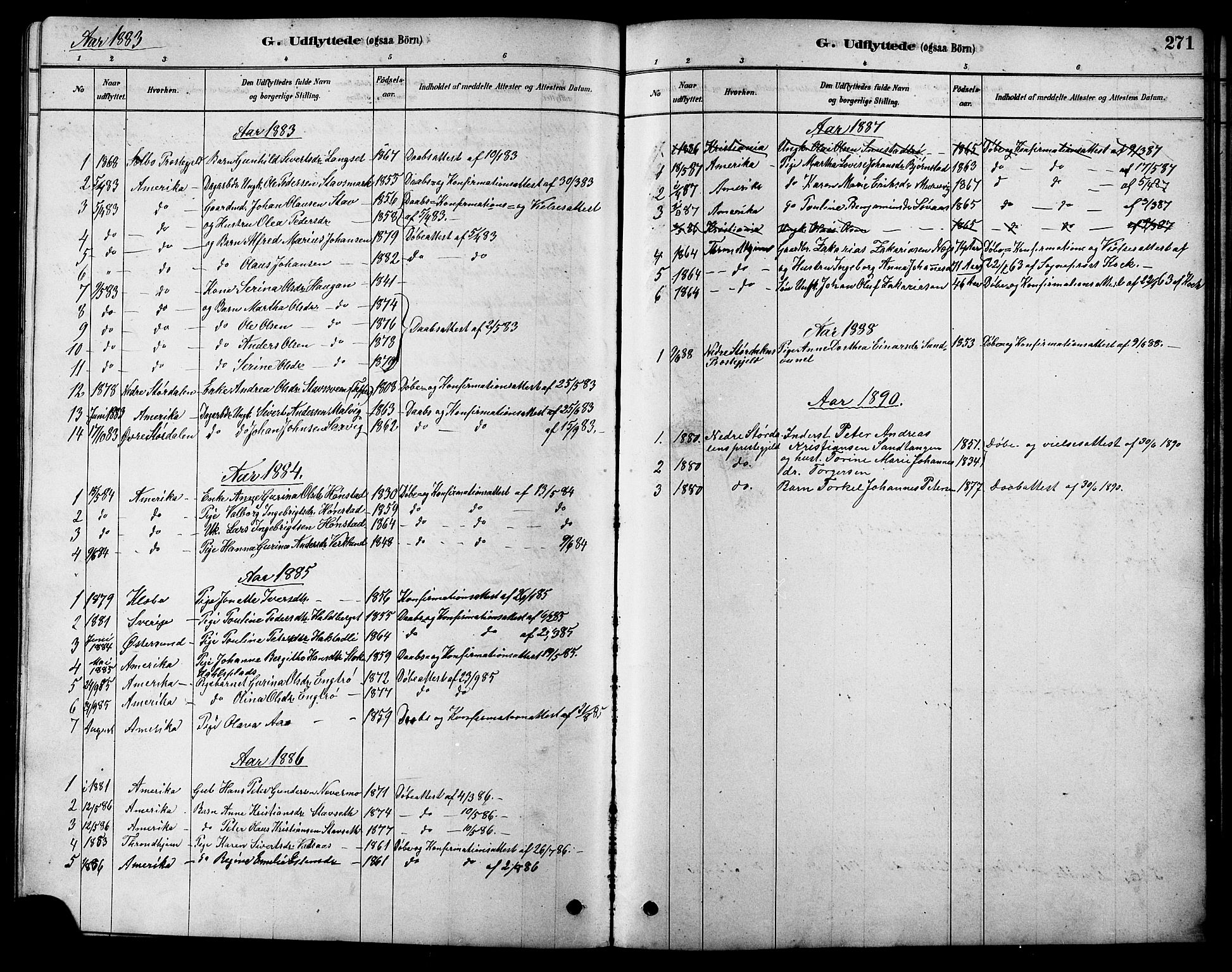 Ministerialprotokoller, klokkerbøker og fødselsregistre - Sør-Trøndelag, AV/SAT-A-1456/616/L0423: Parish register (copy) no. 616C06, 1878-1903, p. 271