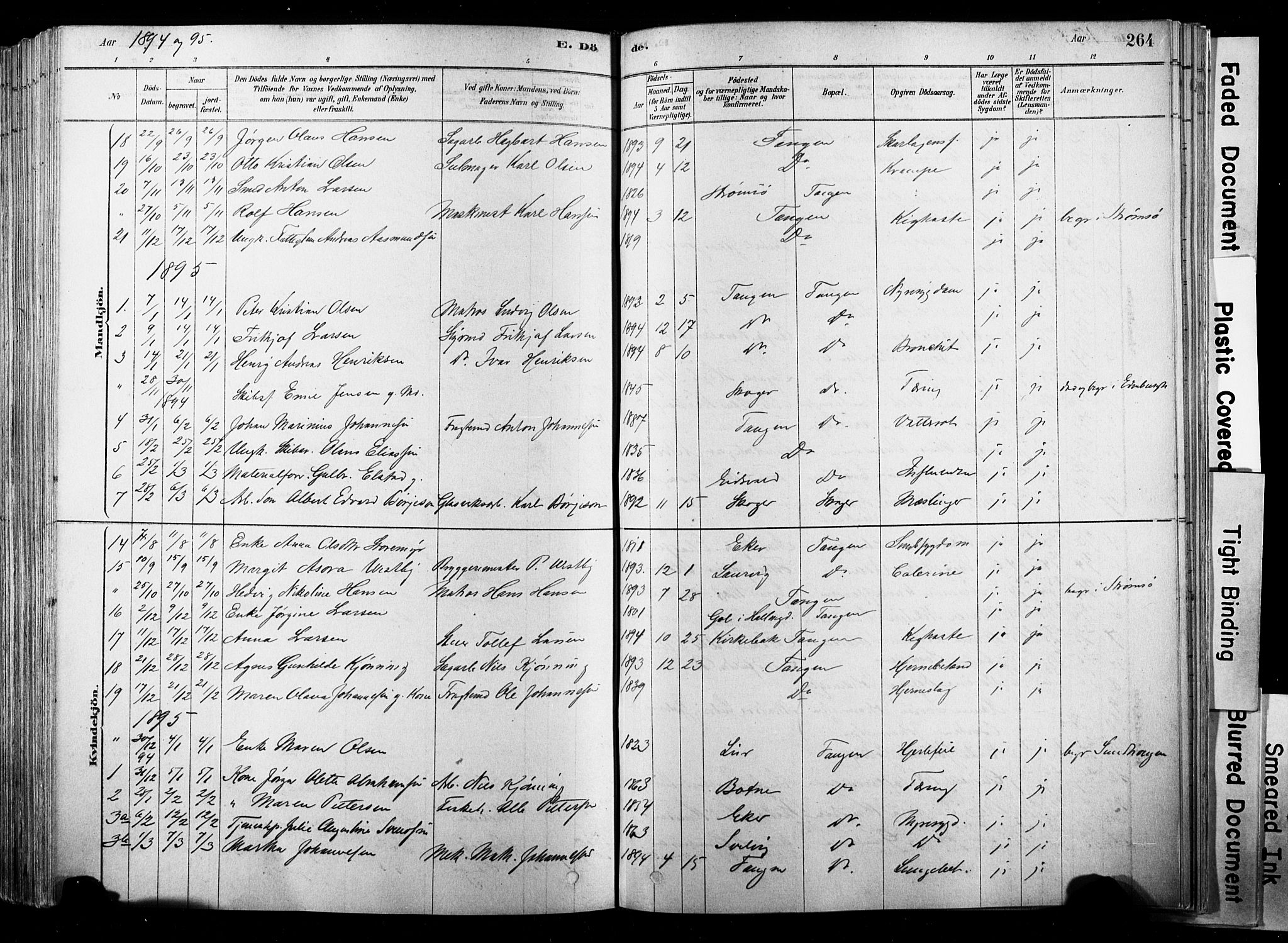 Strømsø kirkebøker, SAKO/A-246/F/Fb/L0006: Parish register (official) no. II 6, 1879-1910, p. 264