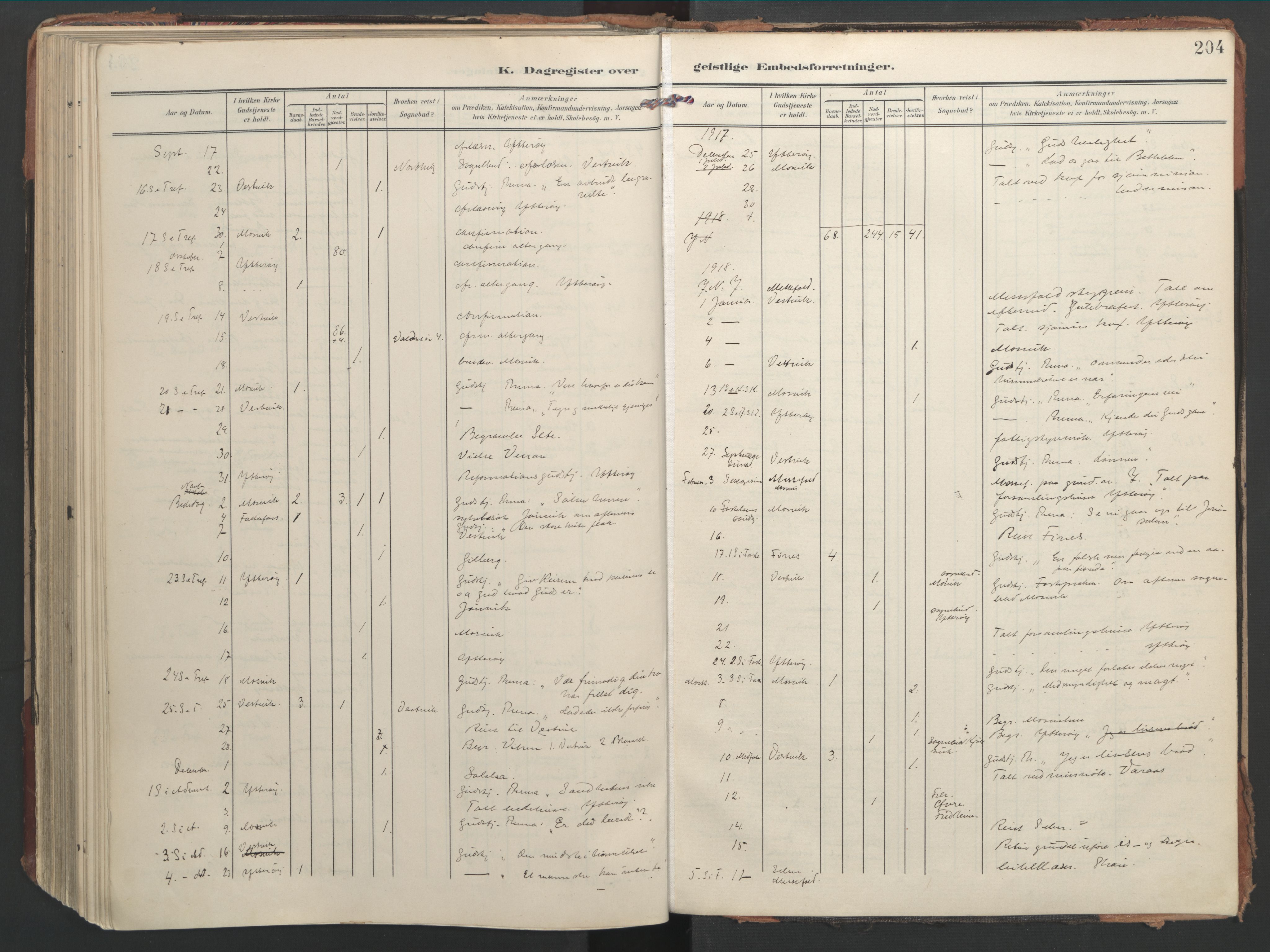 Ministerialprotokoller, klokkerbøker og fødselsregistre - Nord-Trøndelag, SAT/A-1458/744/L0421: Parish register (official) no. 744A05, 1905-1930, p. 204
