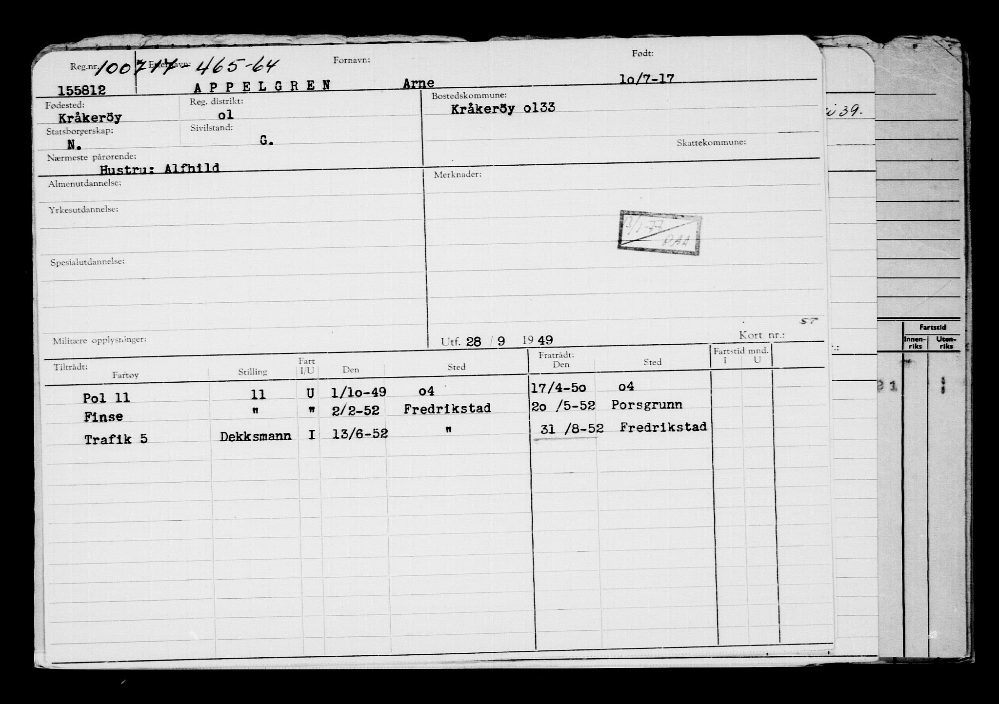 Direktoratet for sjømenn, AV/RA-S-3545/G/Gb/L0150: Hovedkort, 1917, p. 192