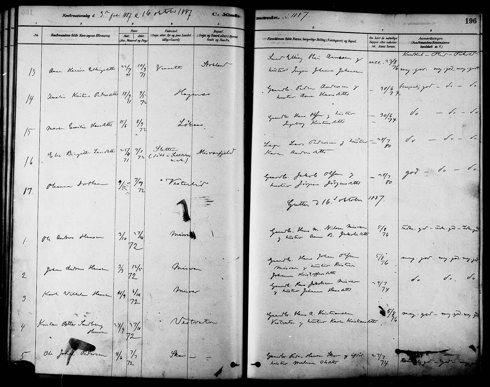 Ministerialprotokoller, klokkerbøker og fødselsregistre - Nordland, SAT/A-1459/852/L0740: Parish register (official) no. 852A10, 1878-1894, p. 196