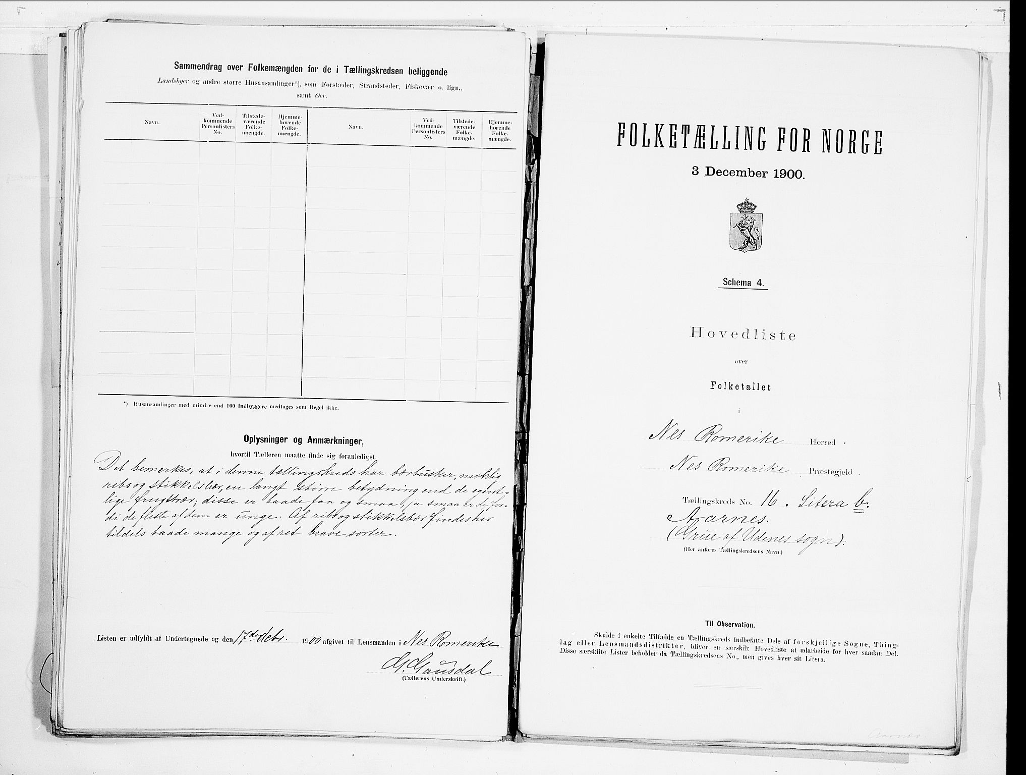 SAO, 1900 census for Nes, 1900, p. 38