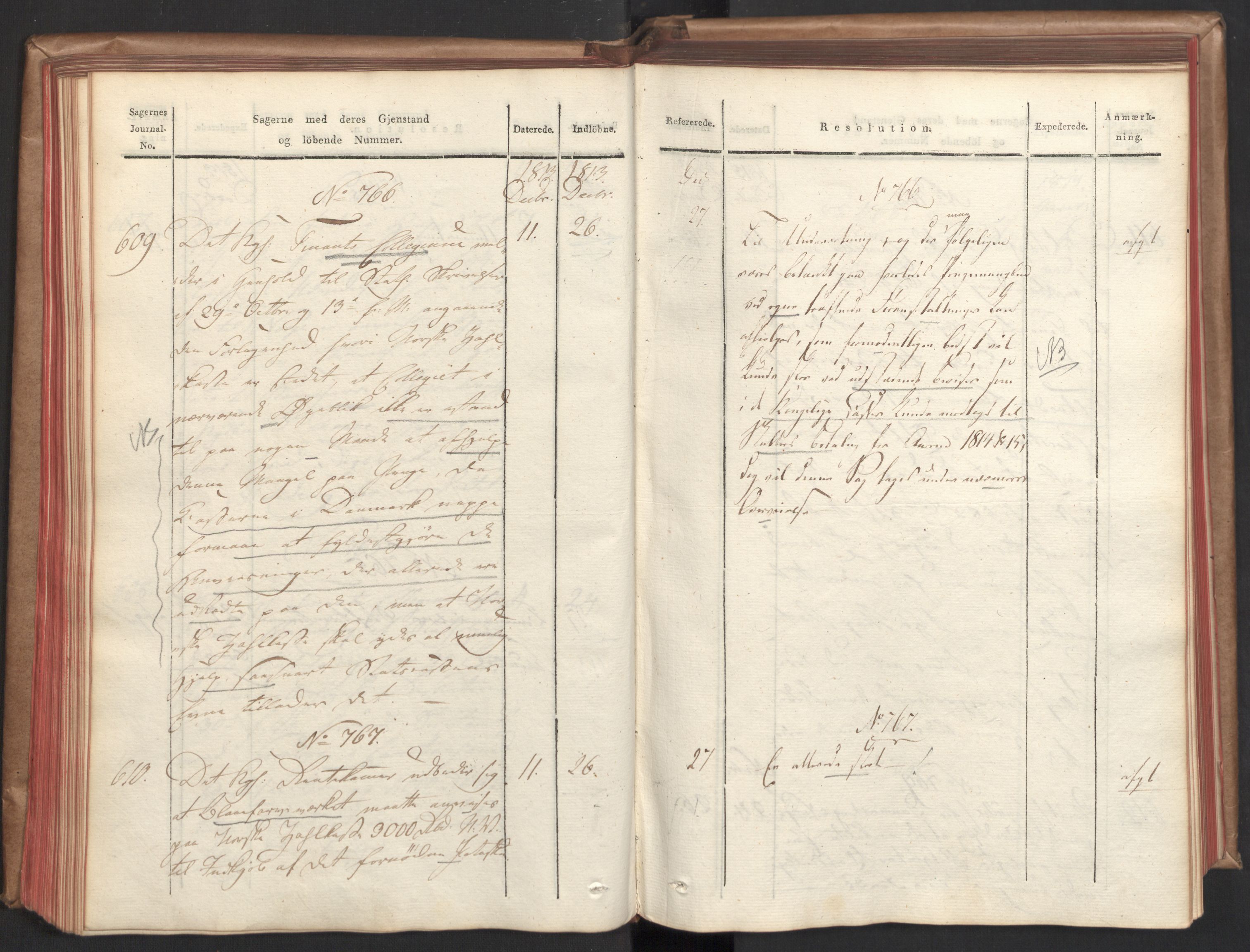 Stattholderembetet 1810-1814, 2. kontor (Kontor B), AV/RA-EA-5432/Aa/L0003: Kollegial referatprotokoll,  j.nr. 512-627,  l.nr. 640-786, 1813-1814, p. 86
