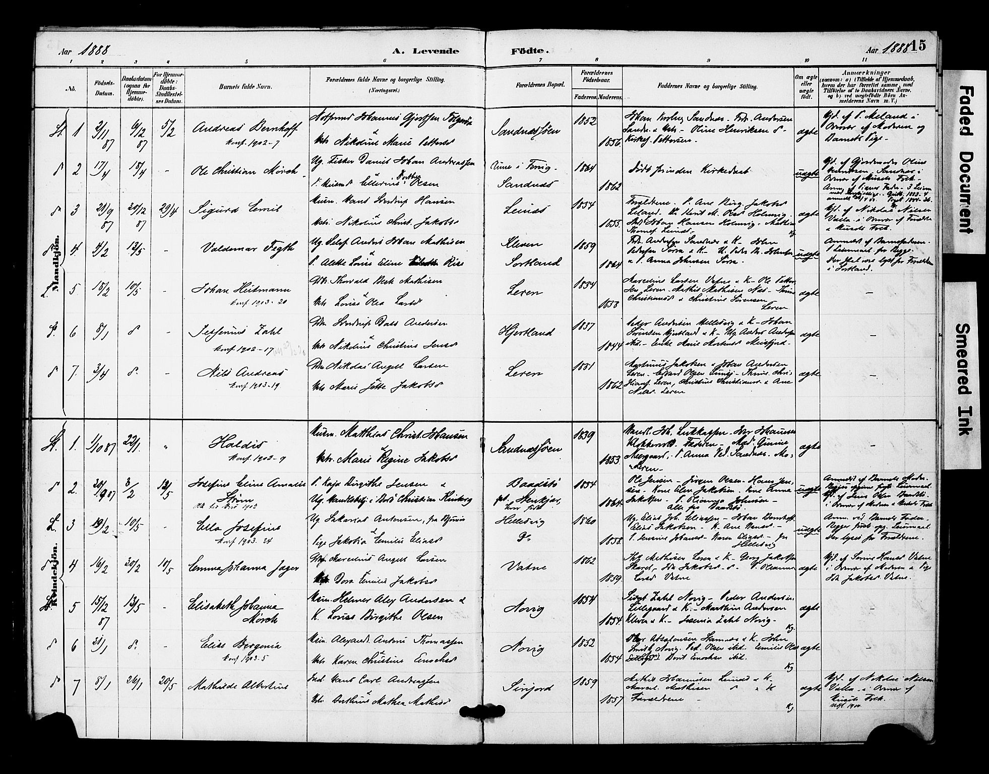 Ministerialprotokoller, klokkerbøker og fødselsregistre - Nordland, AV/SAT-A-1459/831/L0471: Parish register (official) no. 831A02, 1886-1901, p. 15