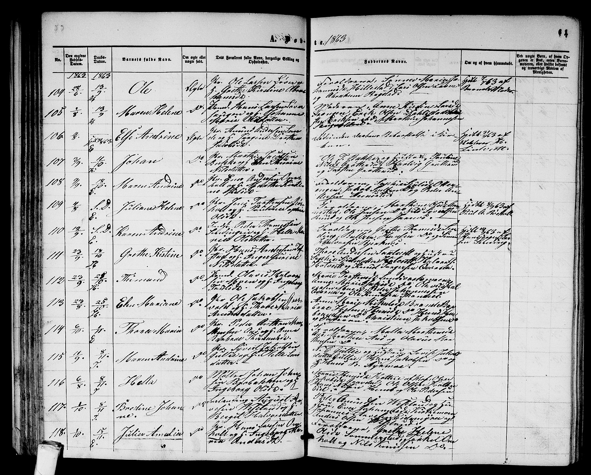 Sandsvær kirkebøker, AV/SAKO-A-244/G/Ga/L0005: Parish register (copy) no. I 5, 1857-1873, p. 61