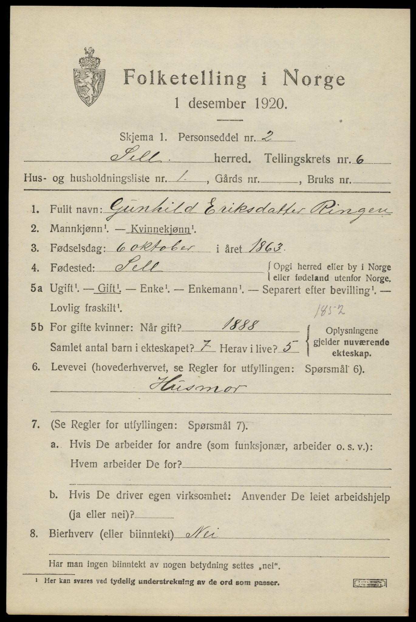 SAH, 1920 census for Sel, 1920, p. 5422