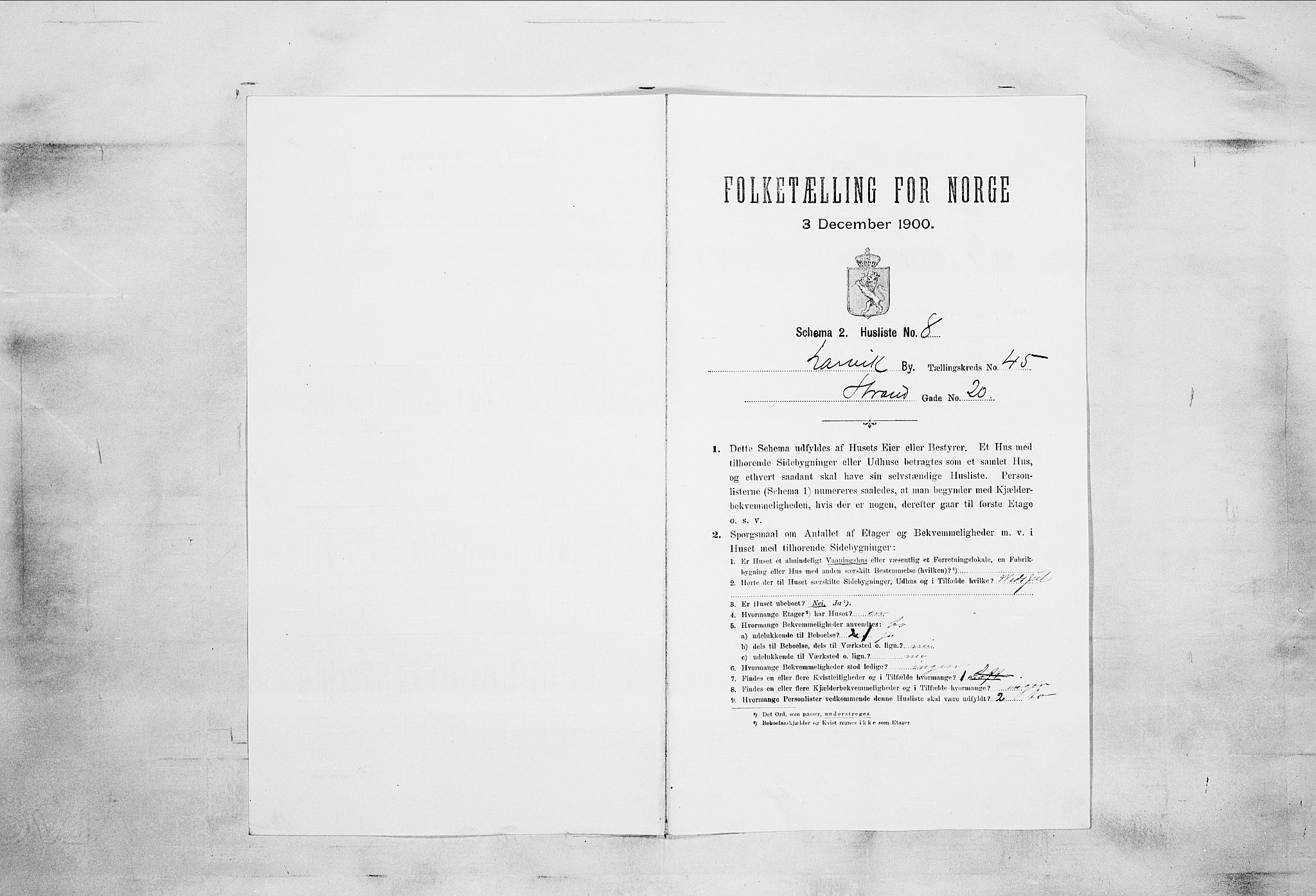 RA, 1900 census for Larvik, 1900, p. 6744