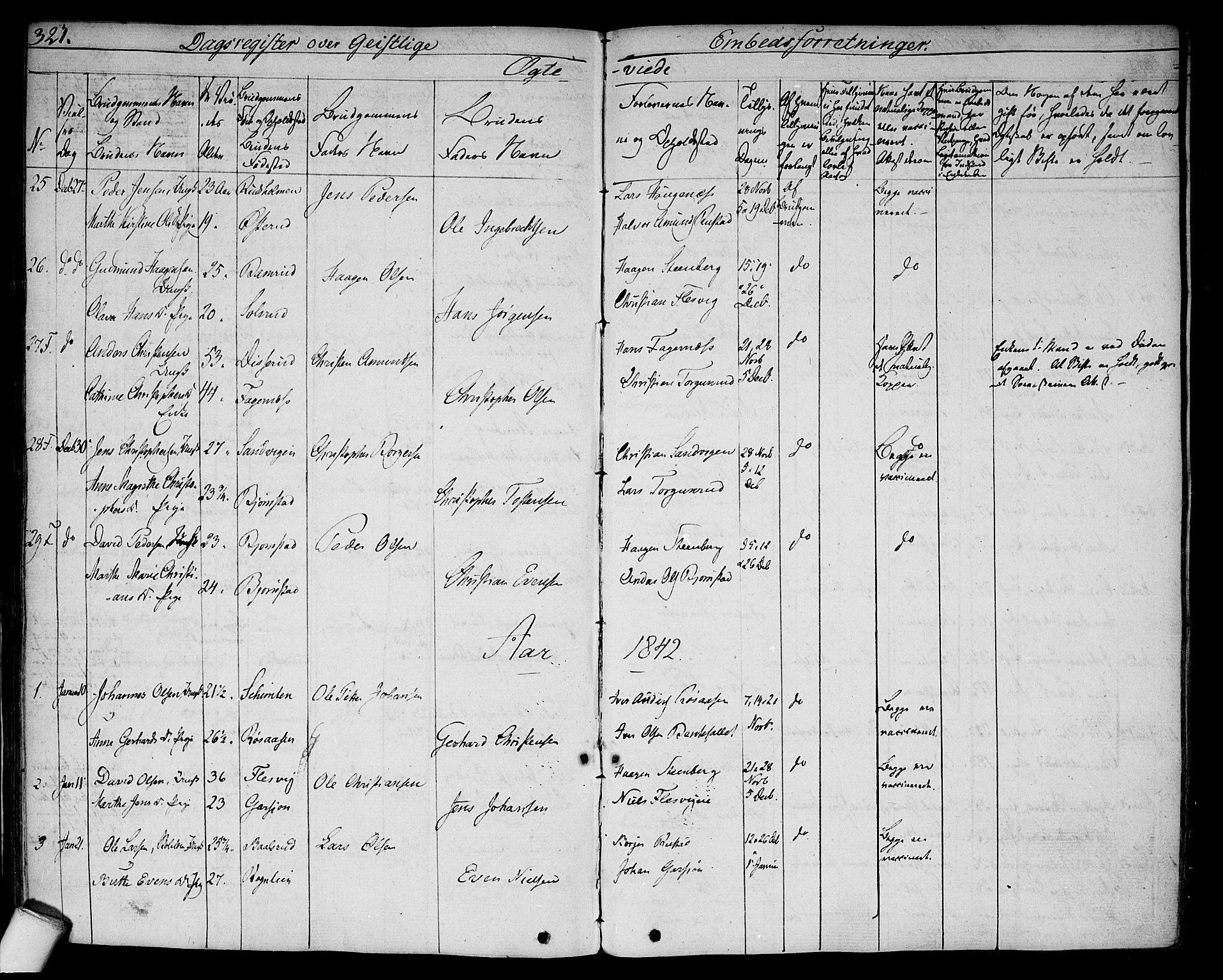 Hurdal prestekontor Kirkebøker, AV/SAO-A-10889/F/Fa/L0004: Parish register (official) no. I 4, 1828-1845, p. 321