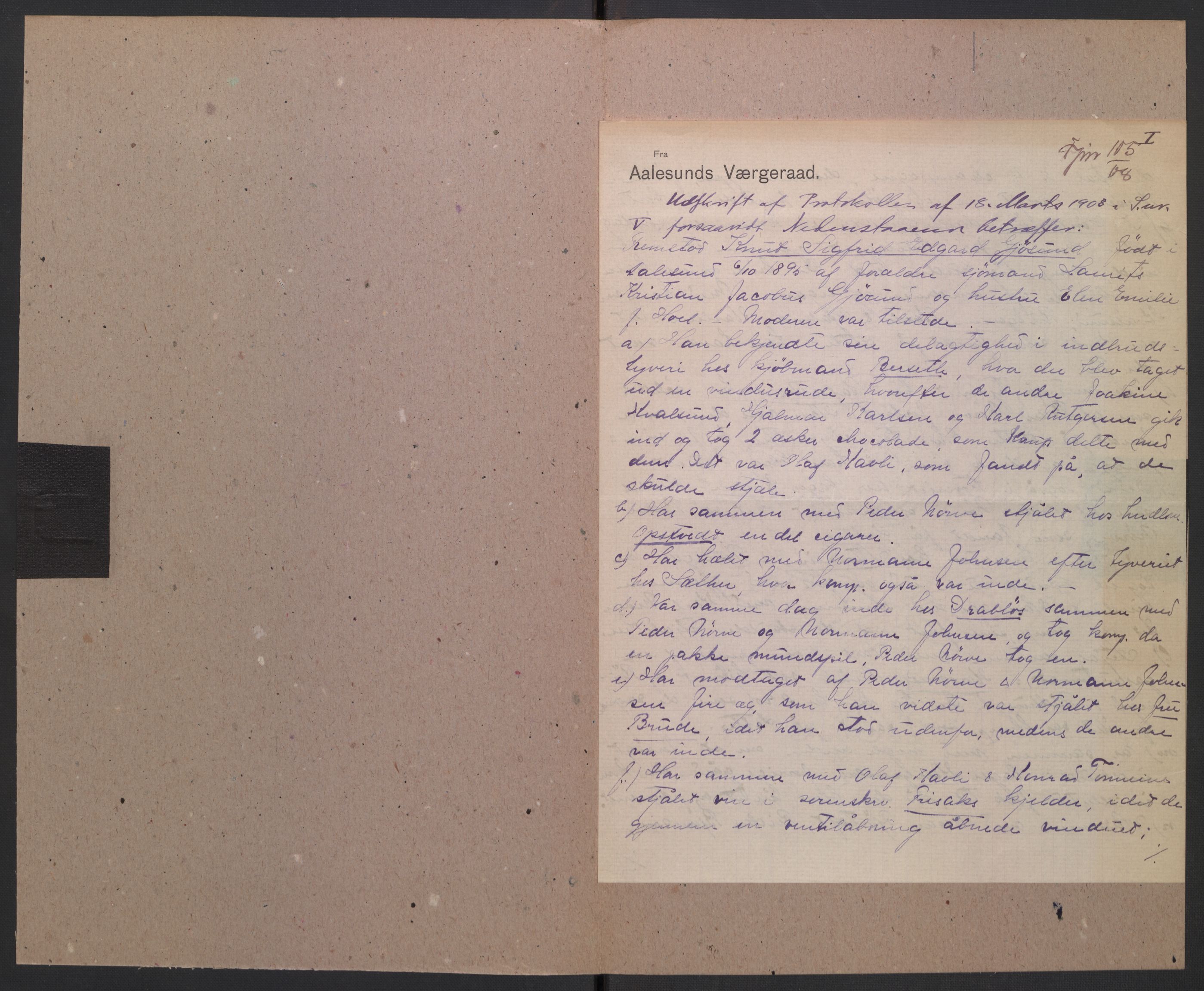 Falstad skolehjem, AV/RA-S-1676/E/Eb/L0008: Elevmapper løpenr. 169-188, 1907-1914, p. 98