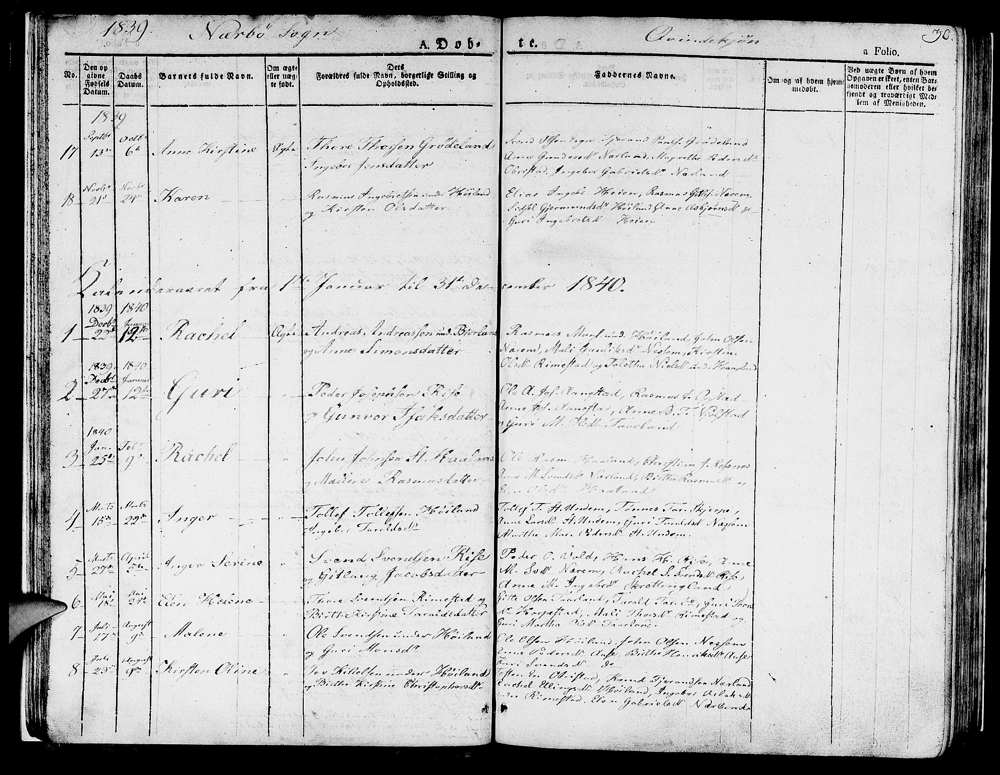 Hå sokneprestkontor, SAST/A-101801/001/30BA/L0004: Parish register (official) no. A 4.1 /1, 1826-1841, p. 30