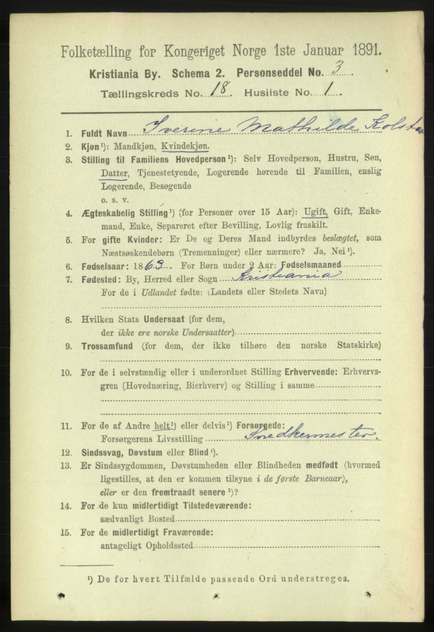 RA, 1891 census for 0301 Kristiania, 1891, p. 8920