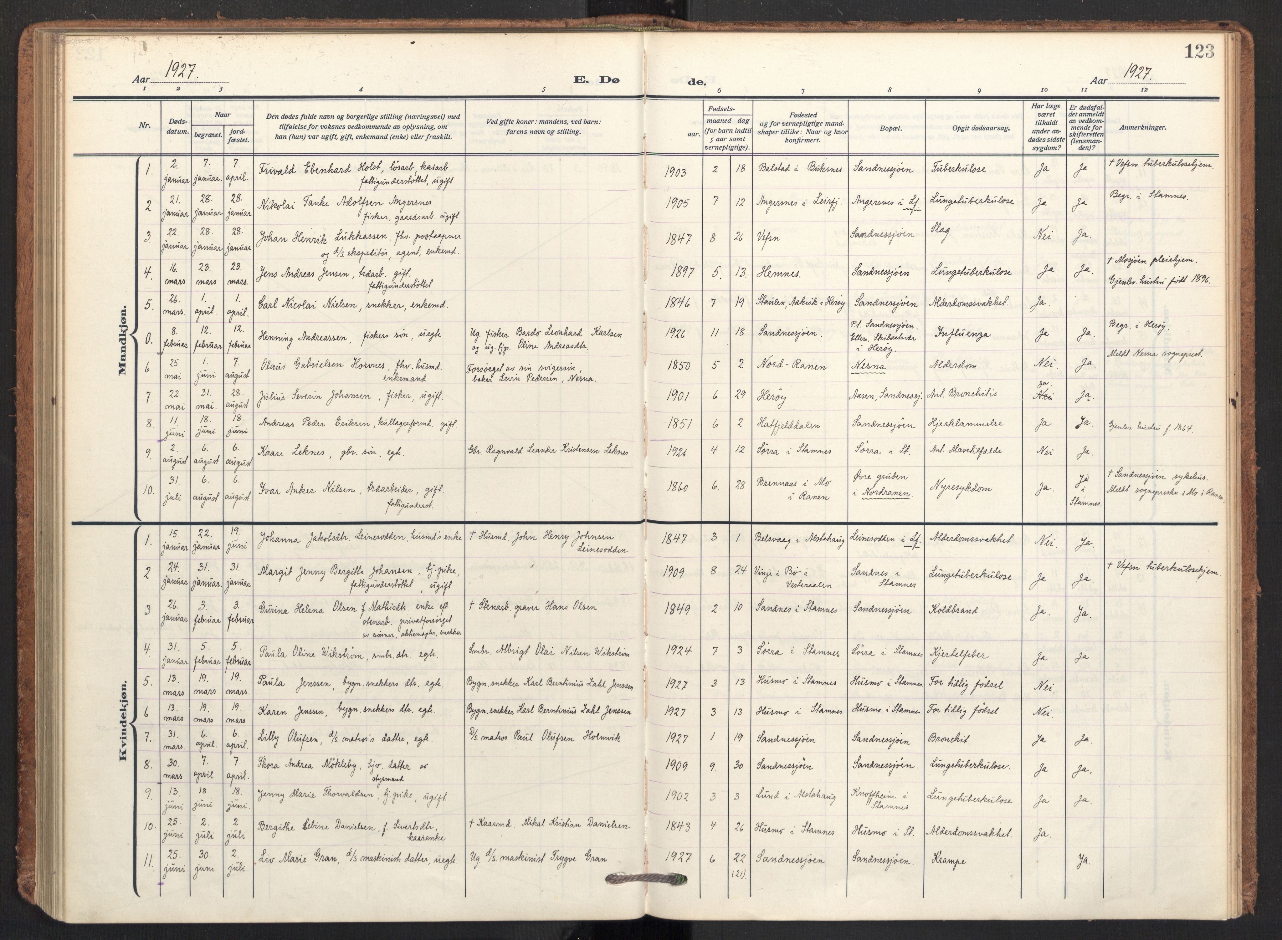 Ministerialprotokoller, klokkerbøker og fødselsregistre - Nordland, AV/SAT-A-1459/831/L0473: Parish register (official) no. 831A04, 1909-1934, p. 123