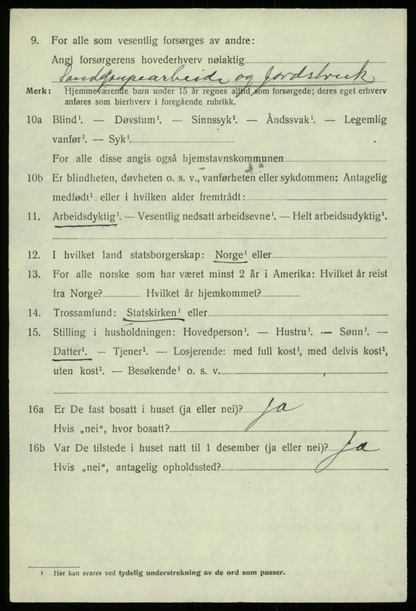 SAB, 1920 census for Bruvik, 1920, p. 9531