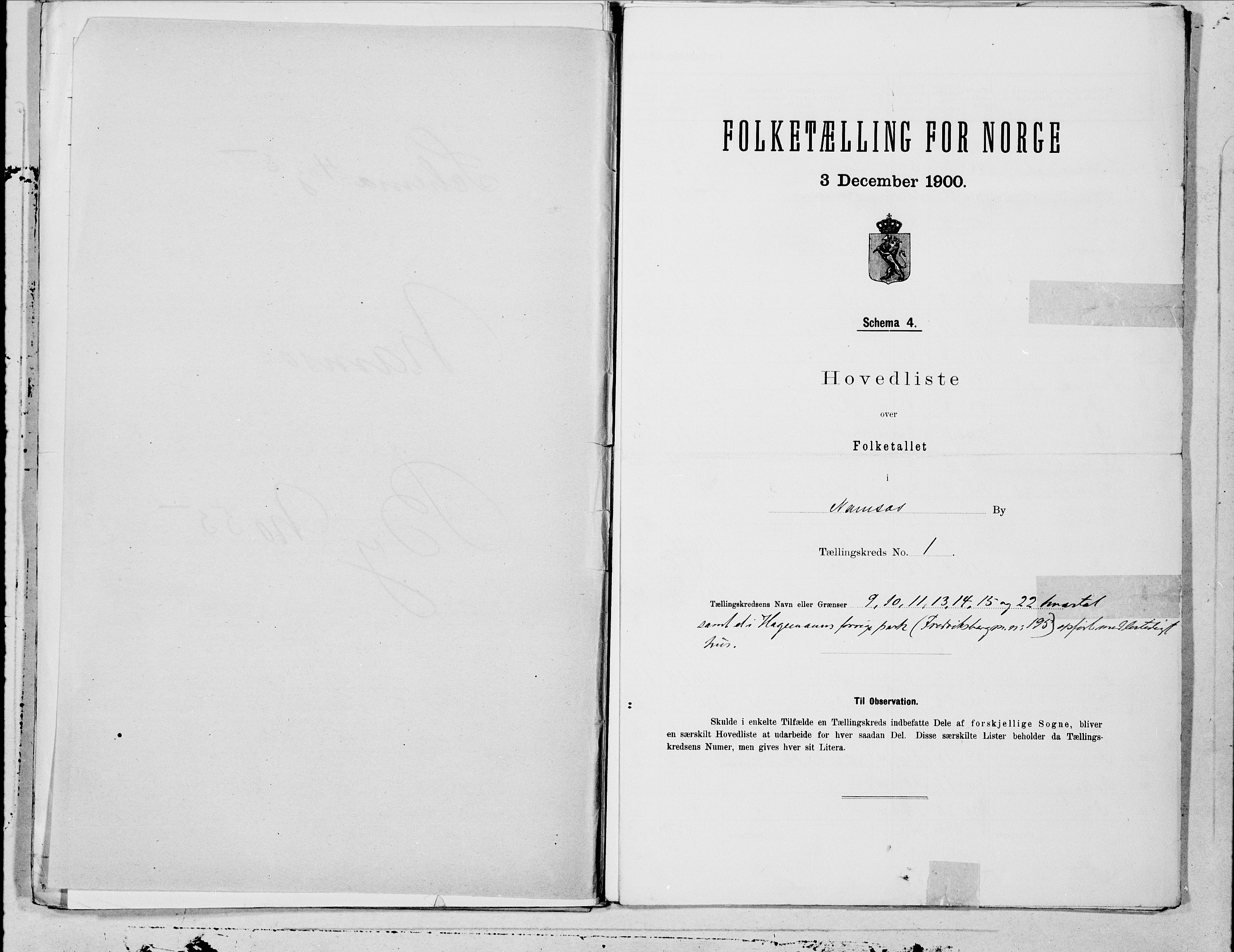 SAT, 1900 census for Namsos, 1900, p. 2