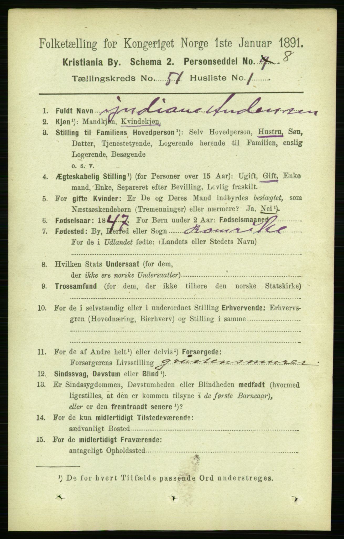 RA, 1891 census for 0301 Kristiania, 1891, p. 29183