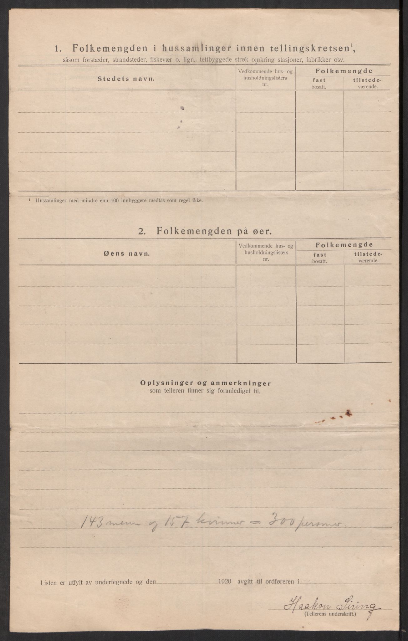 SAK, 1920 census for Austre Moland, 1920, p. 17