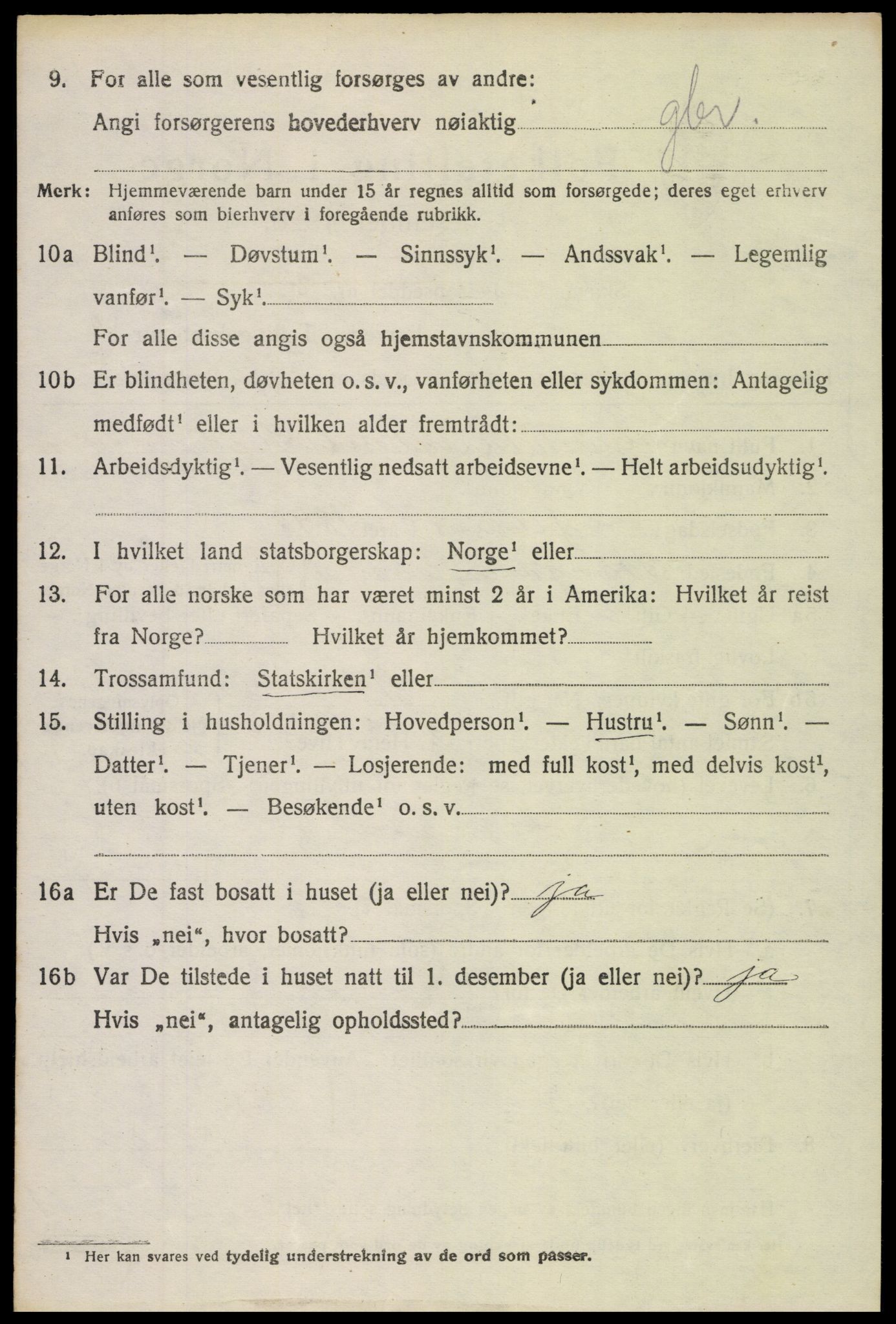 SAH, 1920 census for Etnedal, 1920, p. 1313