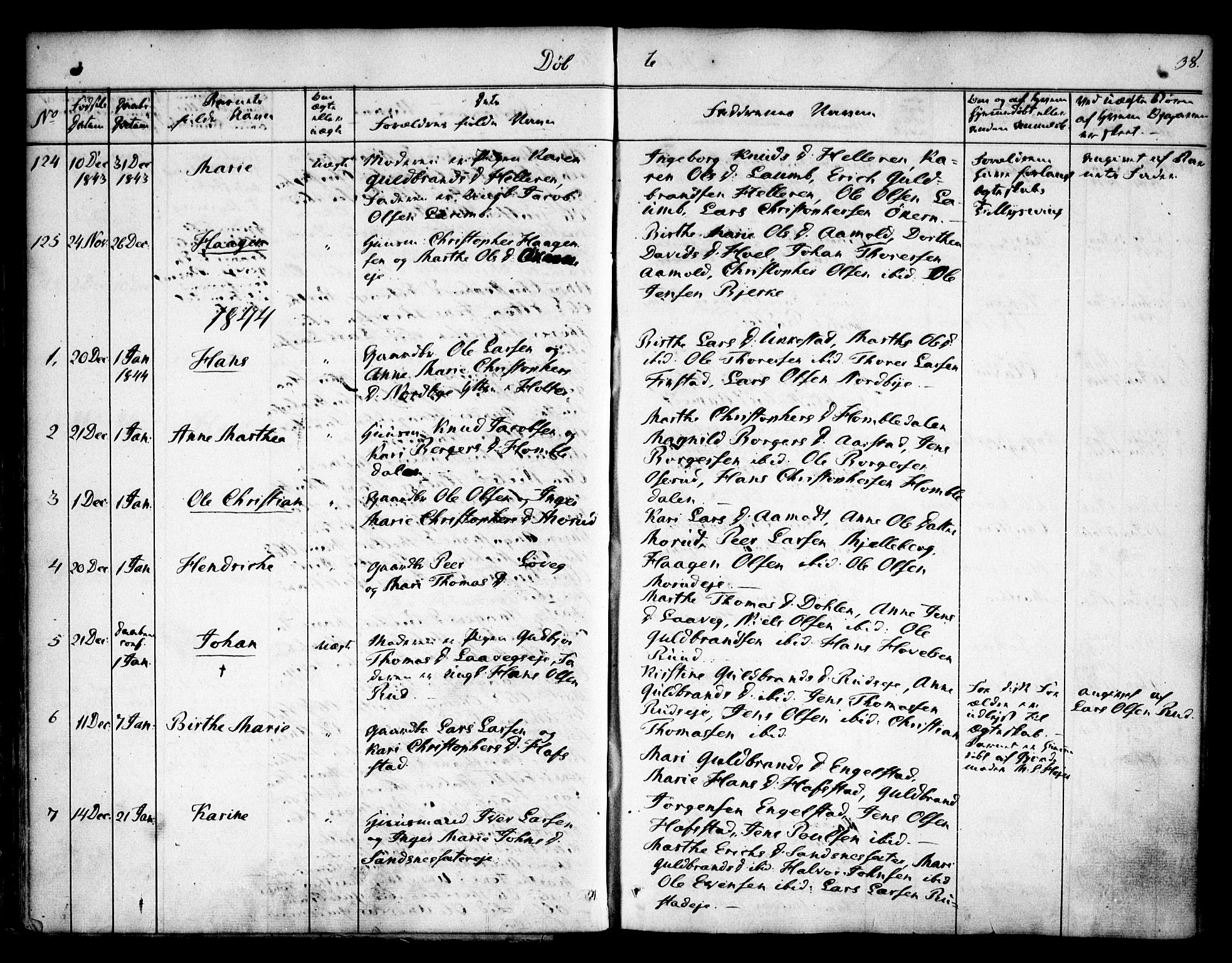 Nannestad prestekontor Kirkebøker, SAO/A-10414a/F/Fa/L0010: Parish register (official) no. I 10, 1840-1850, p. 38