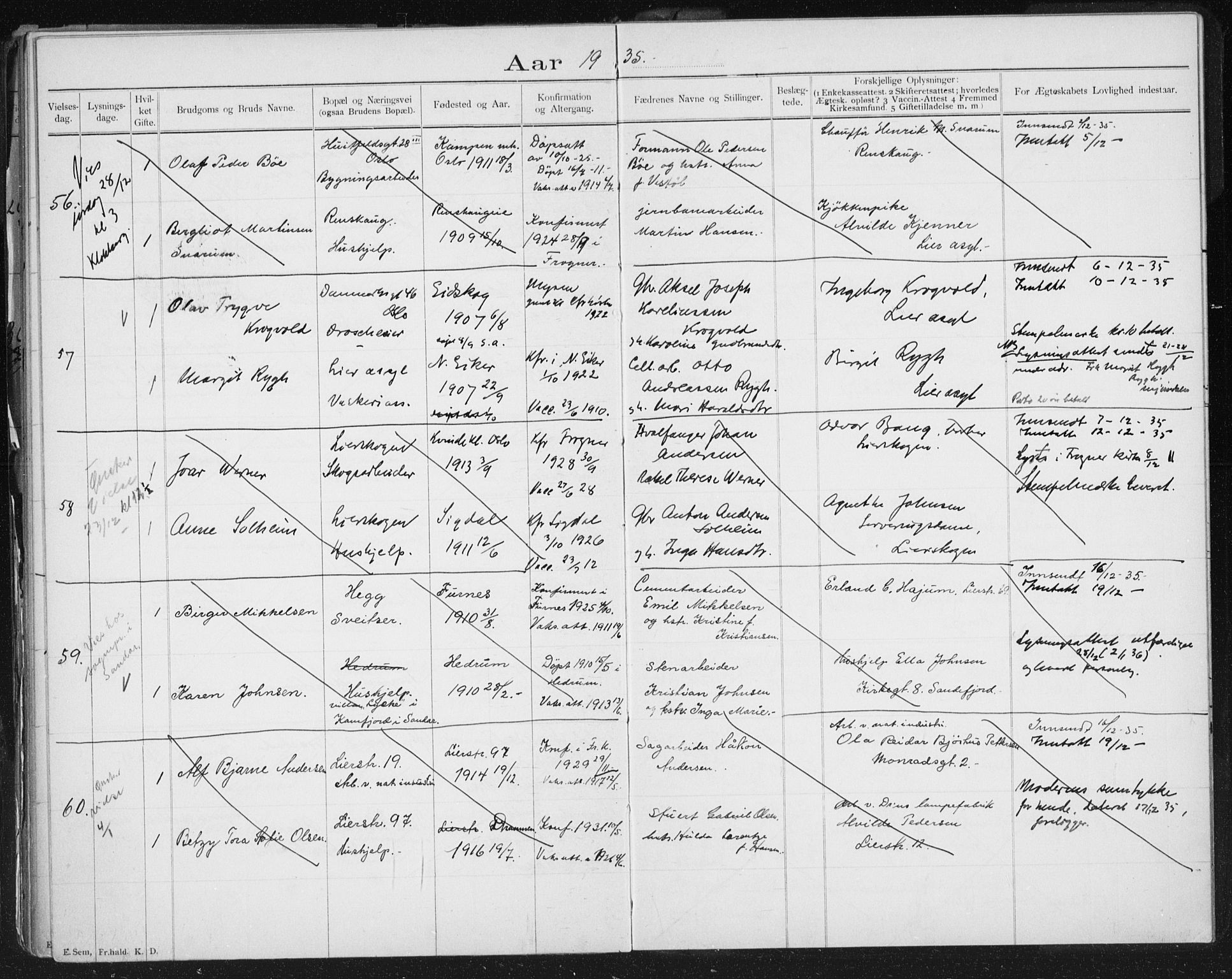 Lier kirkebøker, AV/SAKO-A-230/H/Ha/L0001: Banns register no. 1, 1900-1936