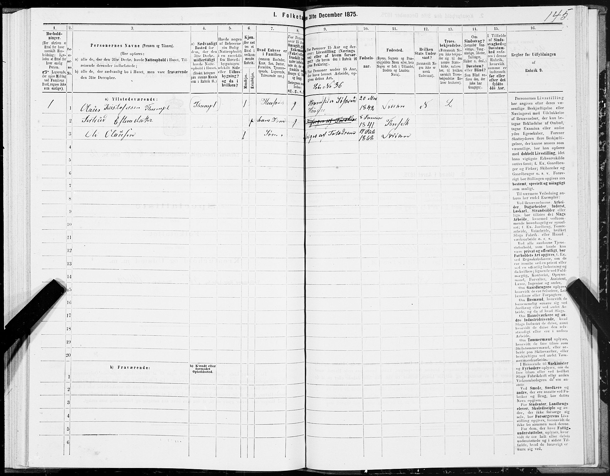 SAT, 1875 census for 1722P Ytterøy, 1875, p. 5145