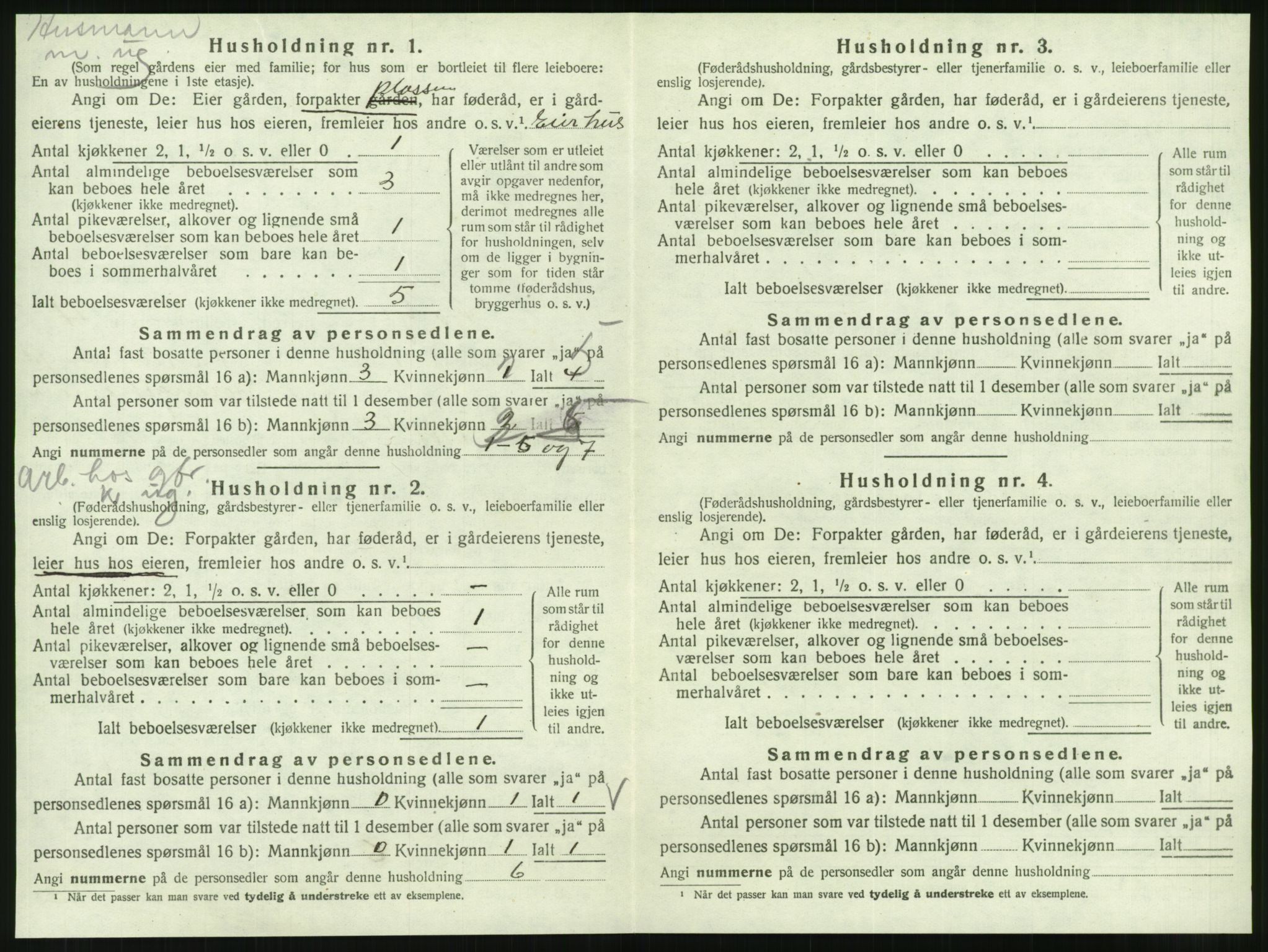 SAT, 1920 census for Korgen, 1920, p. 291