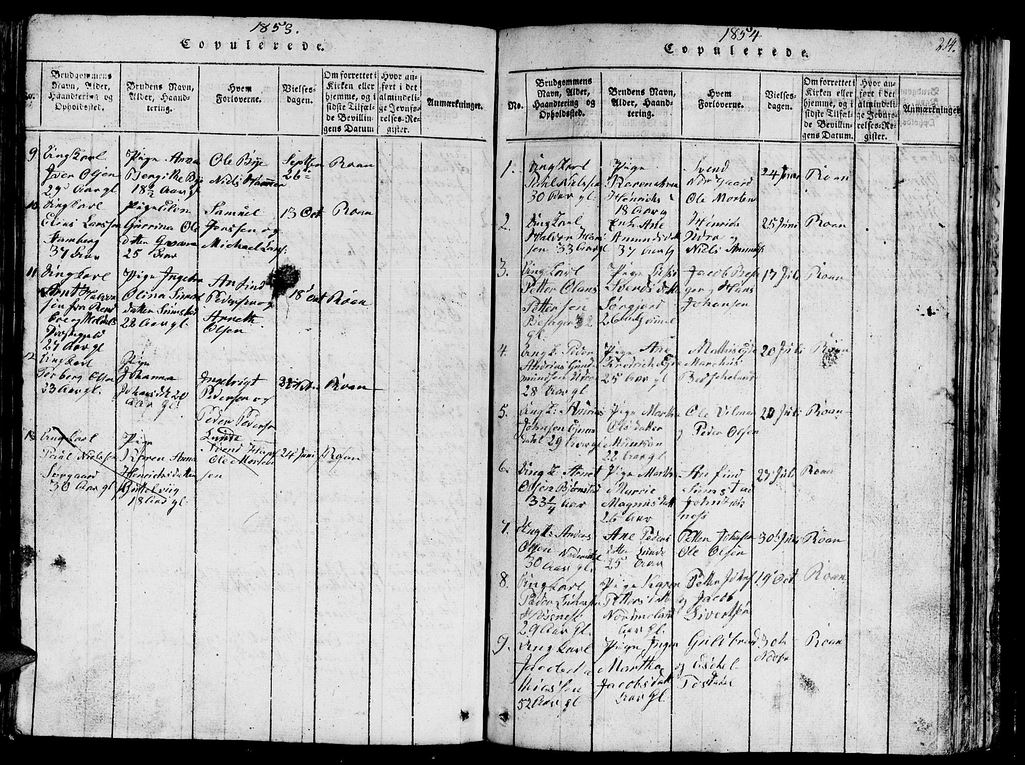Ministerialprotokoller, klokkerbøker og fødselsregistre - Sør-Trøndelag, SAT/A-1456/657/L0714: Parish register (copy) no. 657C01, 1818-1868, p. 214