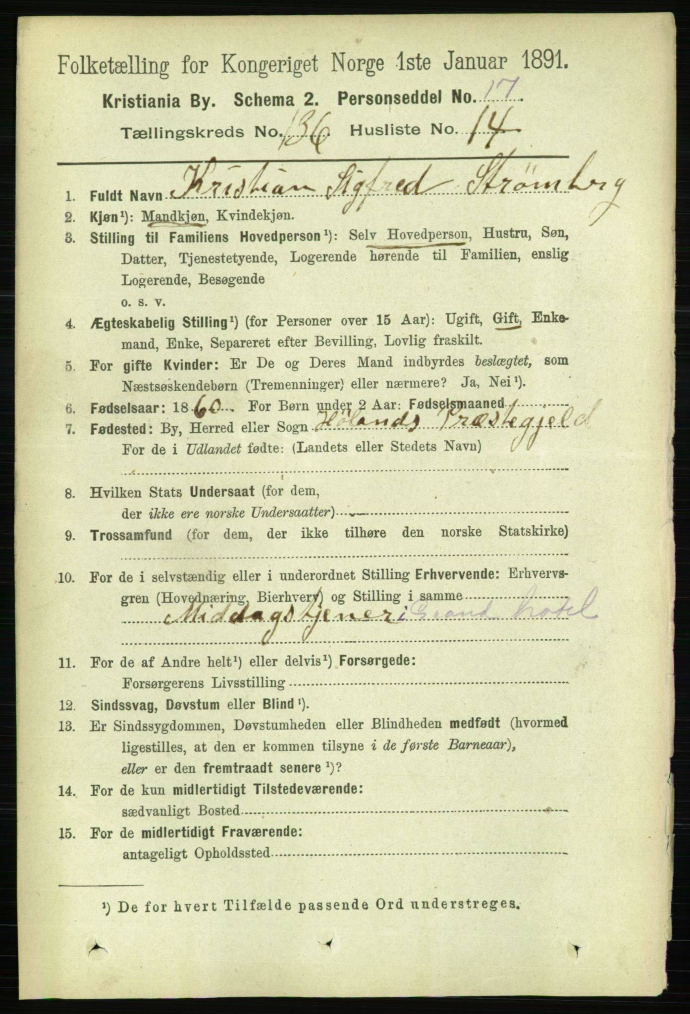RA, 1891 census for 0301 Kristiania, 1891, p. 75648