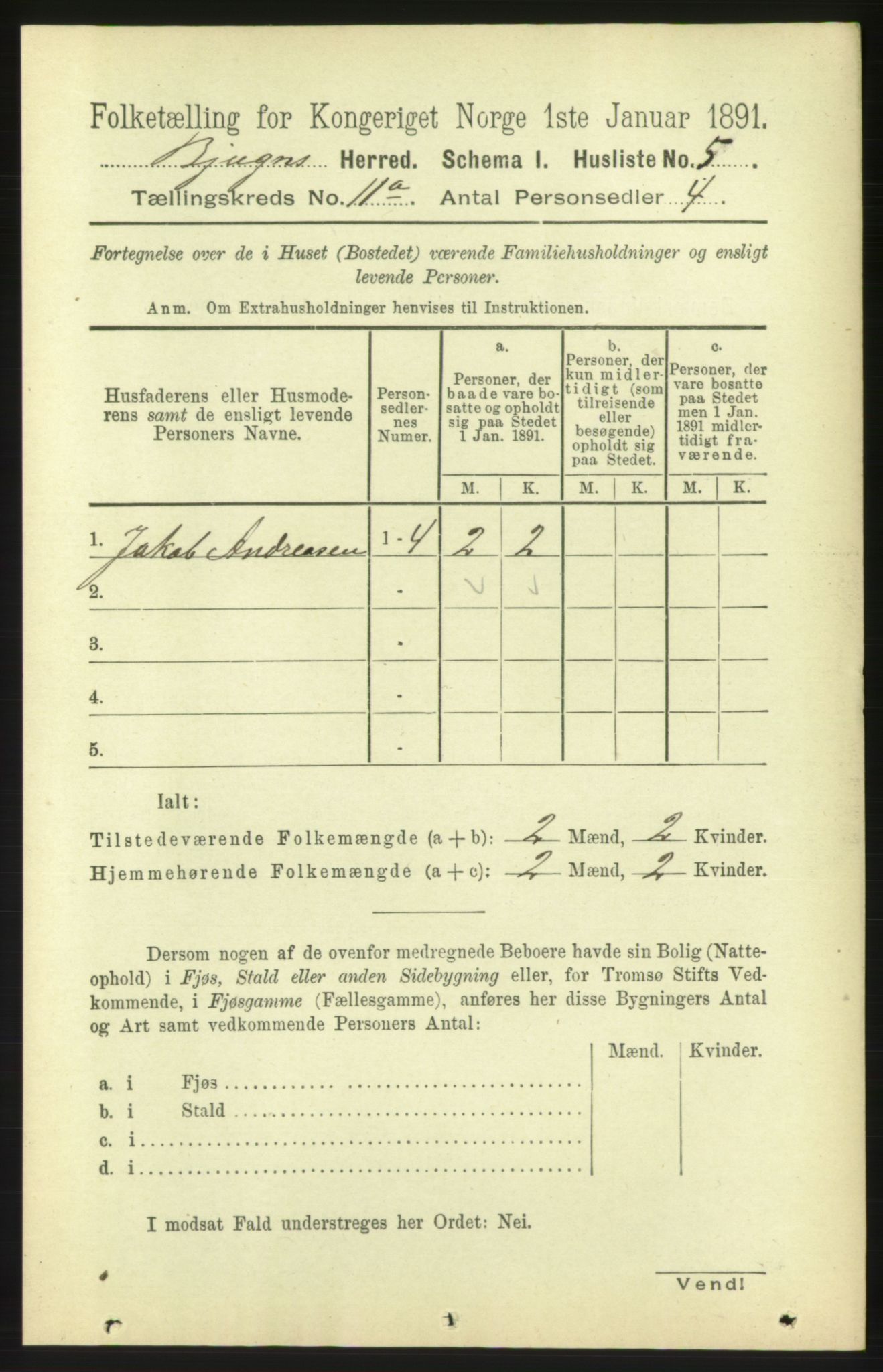 RA, 1891 census for 1627 Bjugn, 1891, p. 3060