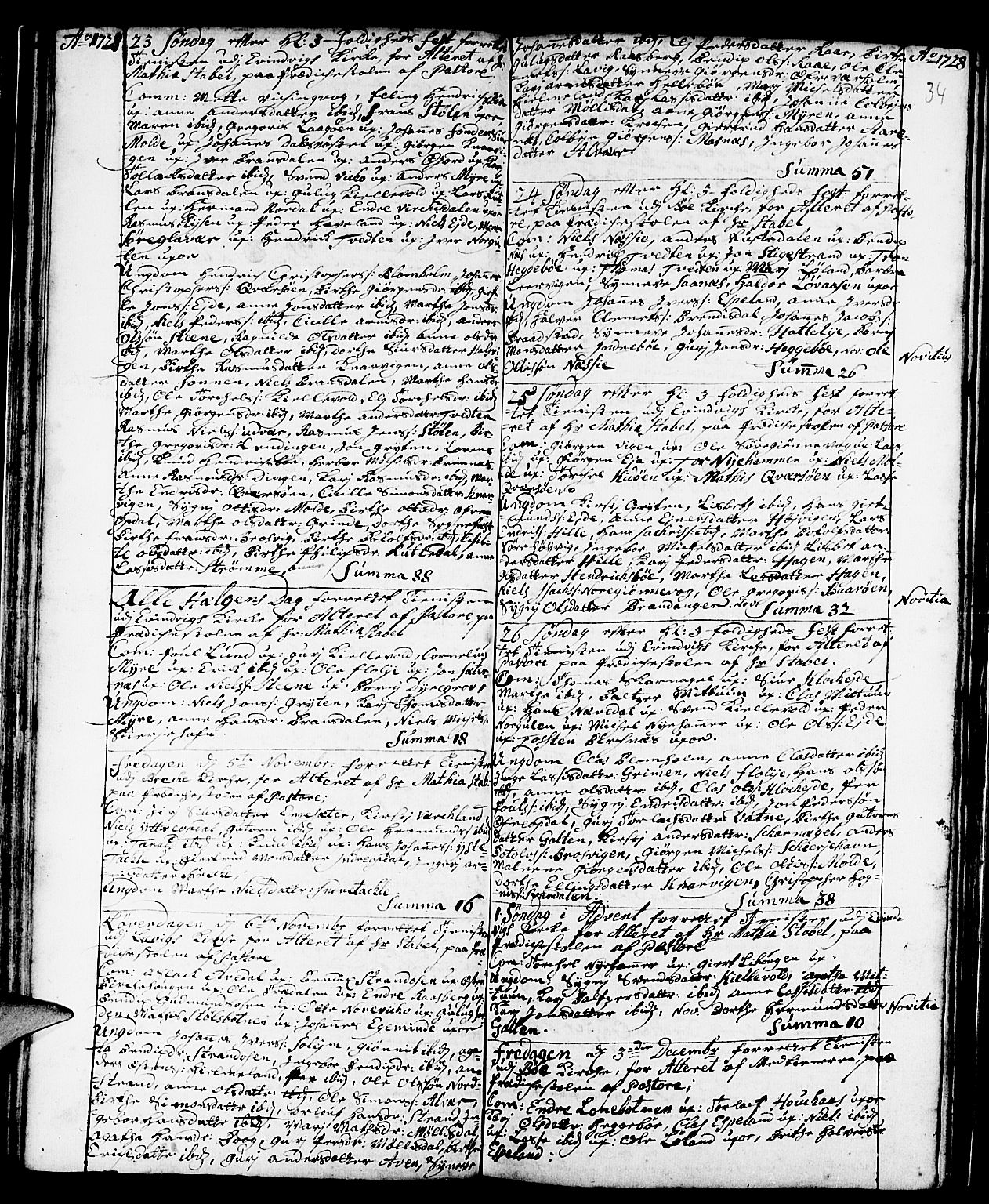 Gulen sokneprestembete, SAB/A-80201/H/Haa/Haaa/L0001: Parish register (official) no. A 1, 1680-1735, p. 34
