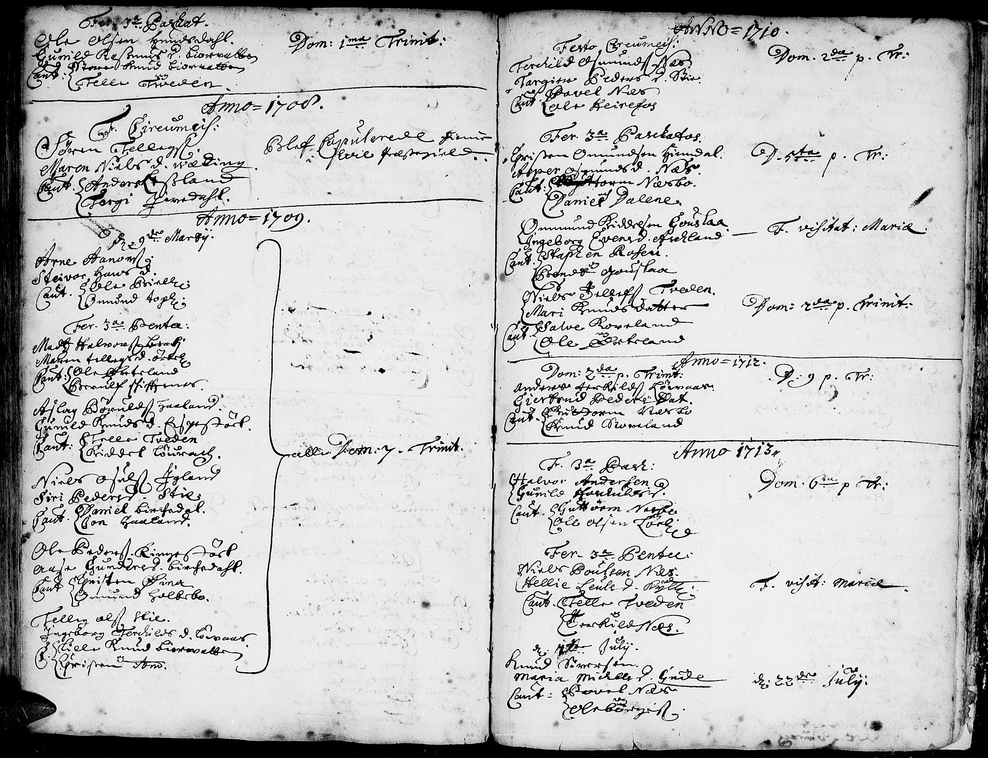 Hommedal sokneprestkontor, AV/SAK-1111-0023/F/Fa/Fab/L0001: Parish register (official) no. A 1 /3, 1690-1738
