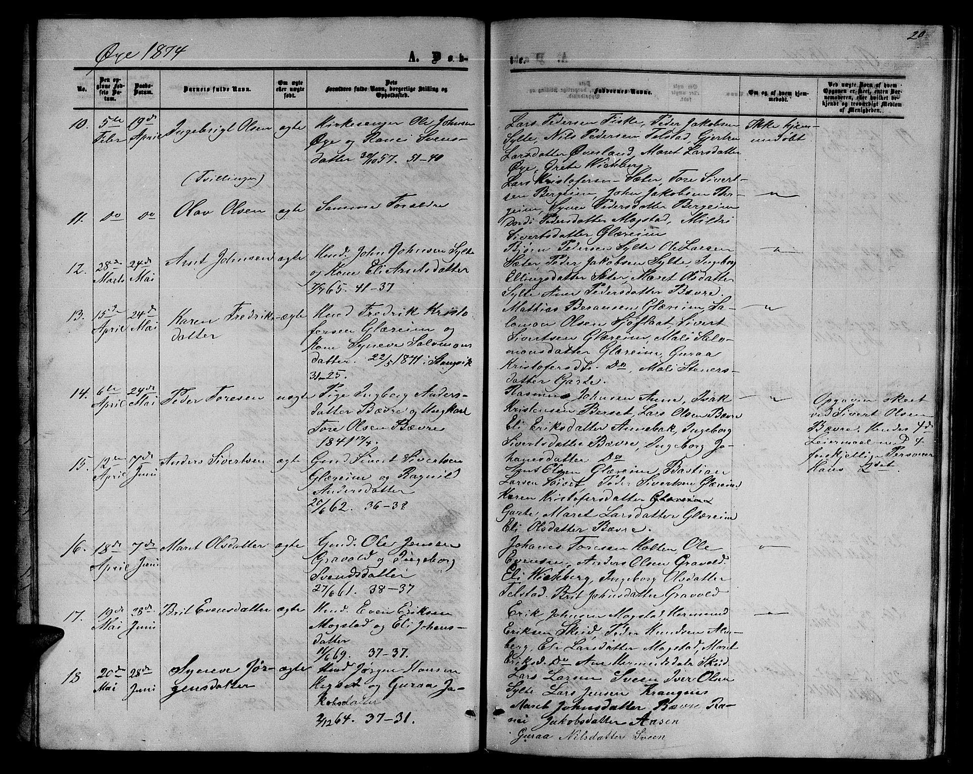 Ministerialprotokoller, klokkerbøker og fødselsregistre - Møre og Romsdal, SAT/A-1454/595/L1051: Parish register (copy) no. 595C03, 1866-1891, p. 20