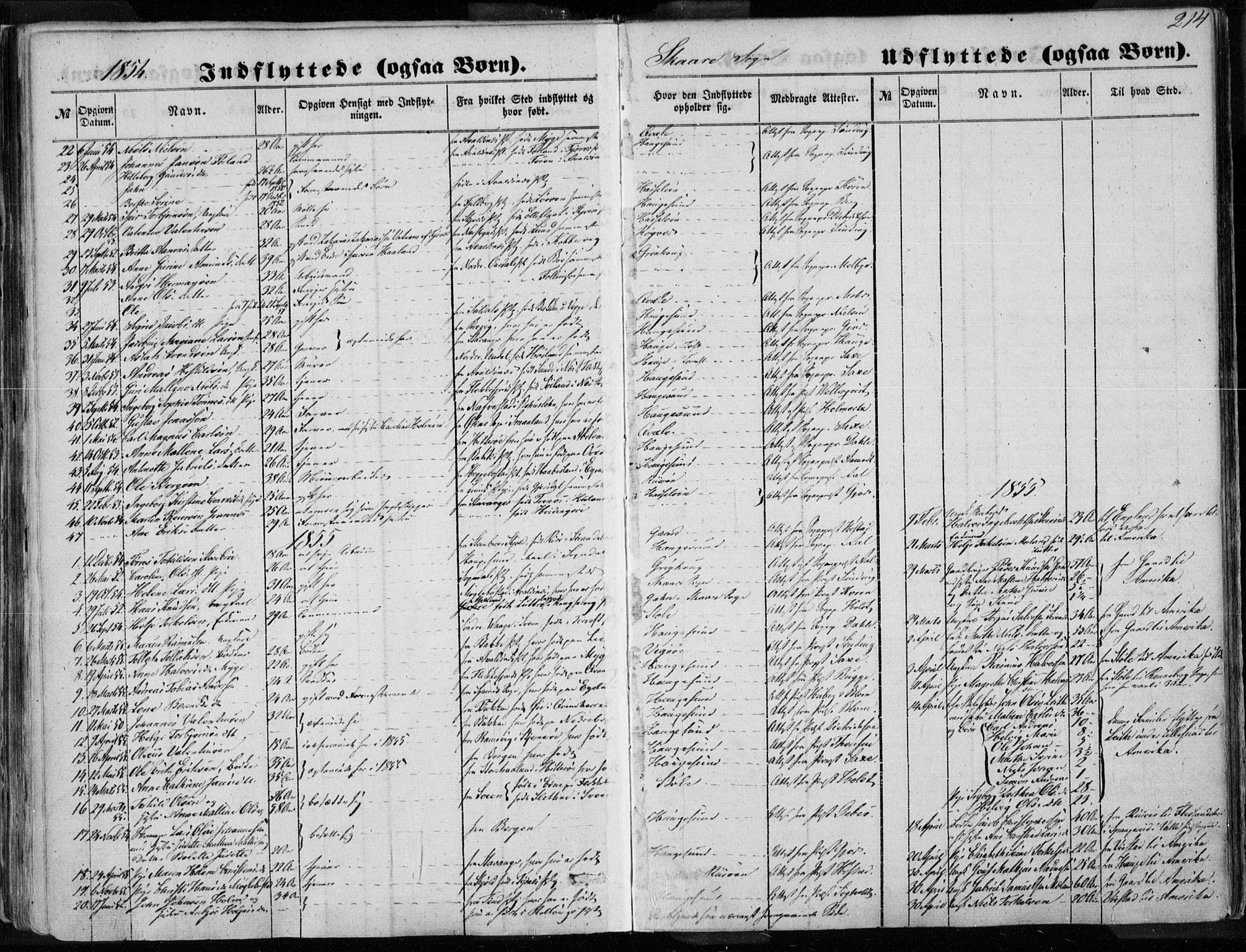 Torvastad sokneprestkontor, SAST/A -101857/H/Ha/Haa/L0009: Parish register (official) no. A 9, 1847-1856, p. 214