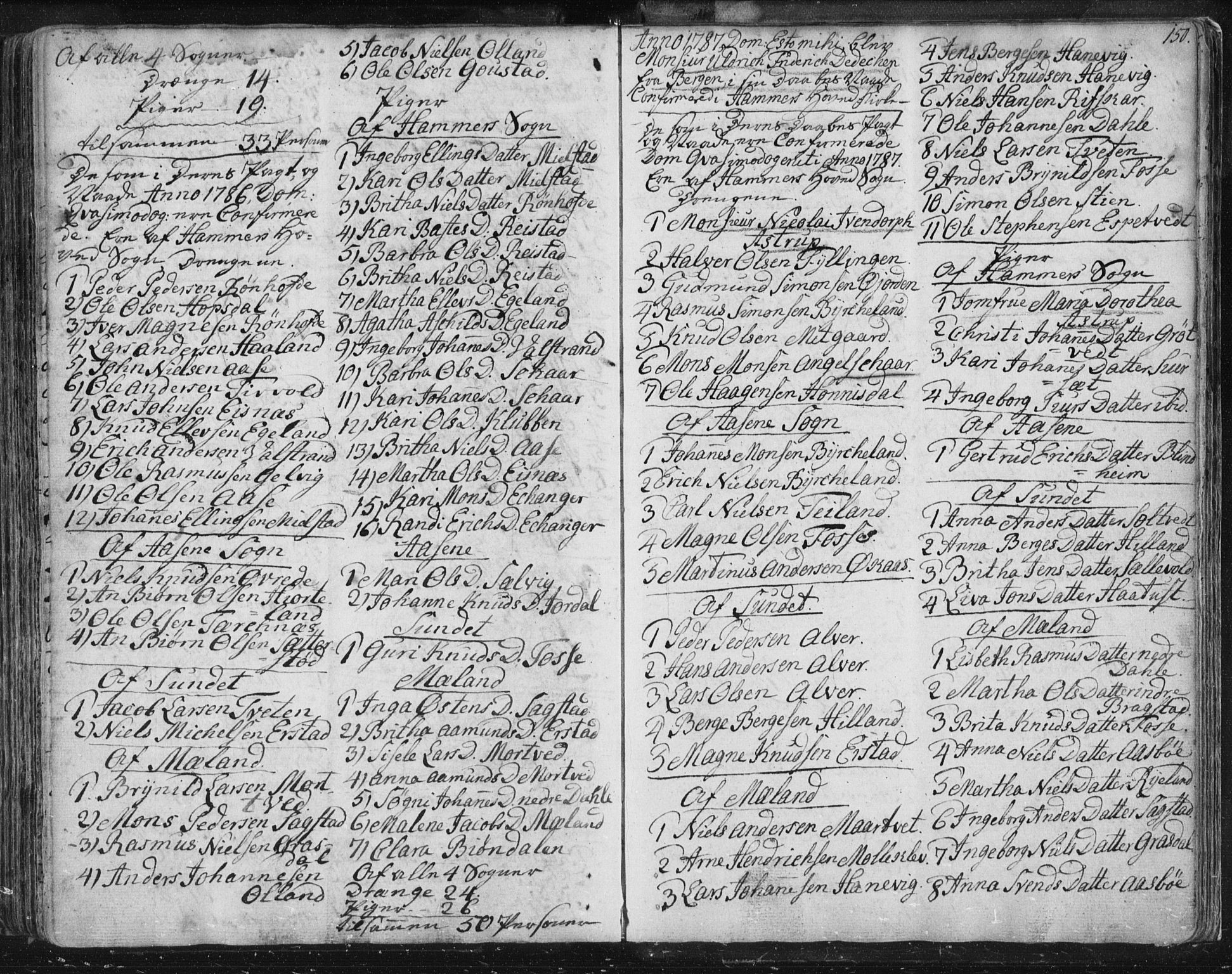 Hamre sokneprestembete, AV/SAB-A-75501/H/Ha/Haa/Haaa/L0008: Parish register (official) no. A 8, 1778-1804, p. 150