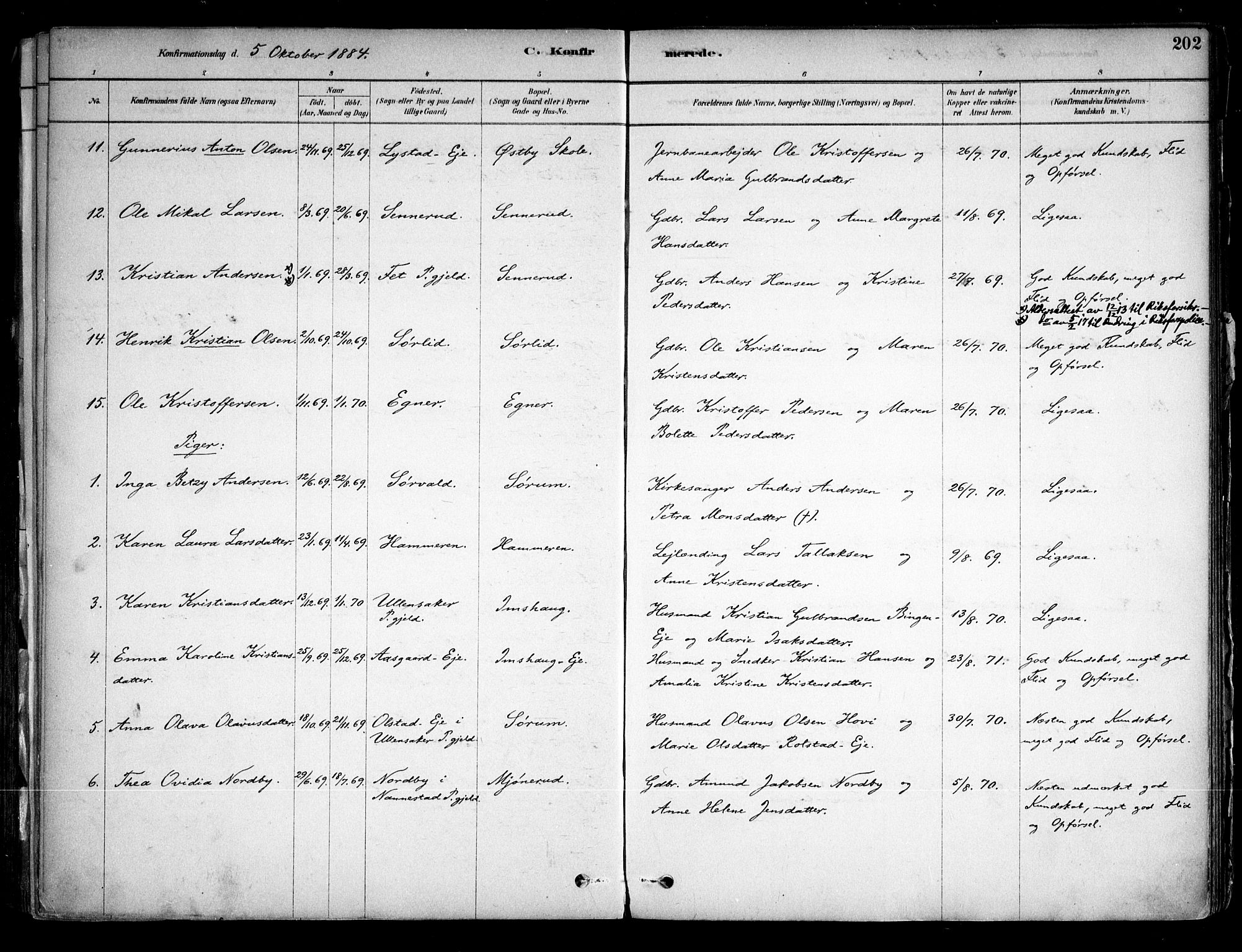 Sørum prestekontor Kirkebøker, AV/SAO-A-10303/F/Fa/L0007: Parish register (official) no. I 7, 1878-1914, p. 202