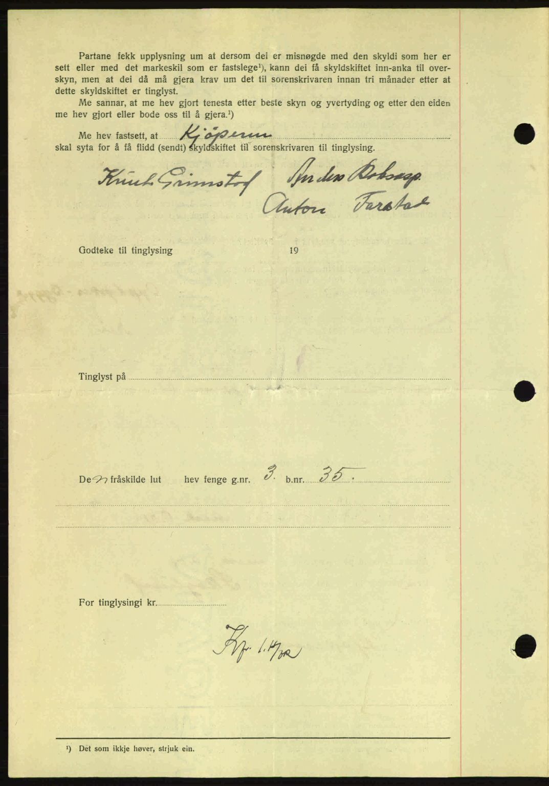 Nordmøre sorenskriveri, SAT/A-4132/1/2/2Ca: Mortgage book no. A96, 1943-1944, Diary no: : 2547/1943