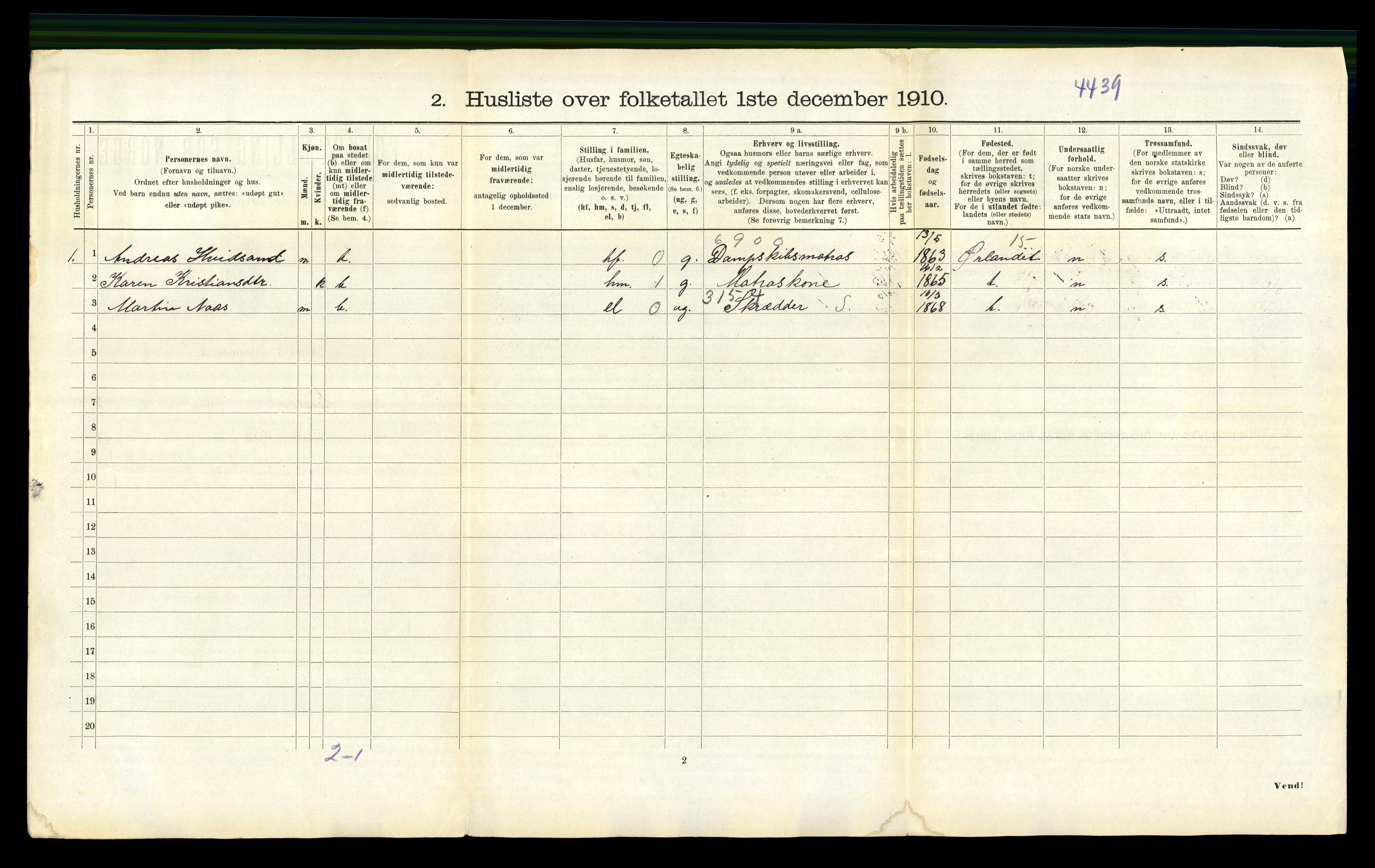 RA, 1910 census for Eide, 1910, p. 264