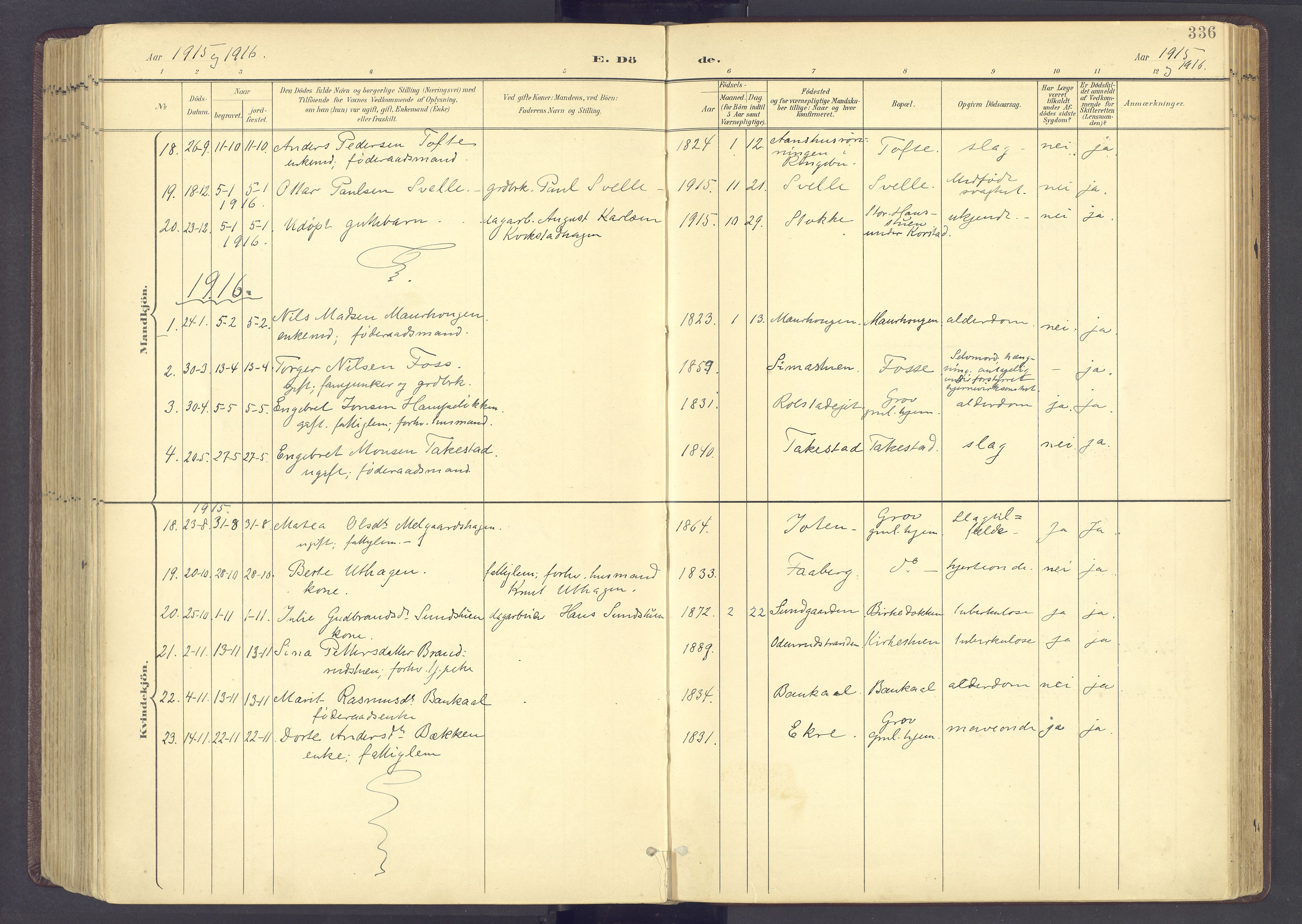 Sør-Fron prestekontor, SAH/PREST-010/H/Ha/Haa/L0004: Parish register (official) no. 4, 1898-1919, p. 336