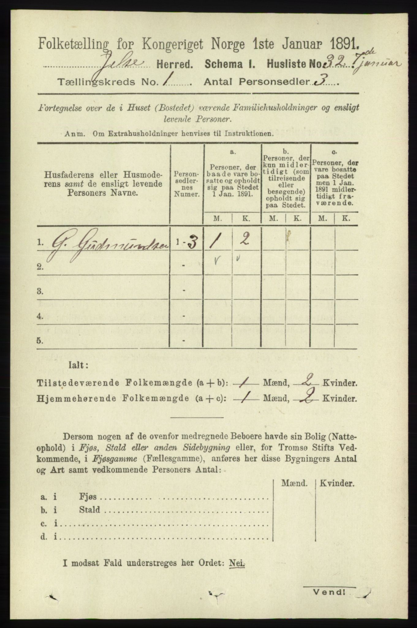 RA, 1891 census for 1138 Jelsa, 1891, p. 61