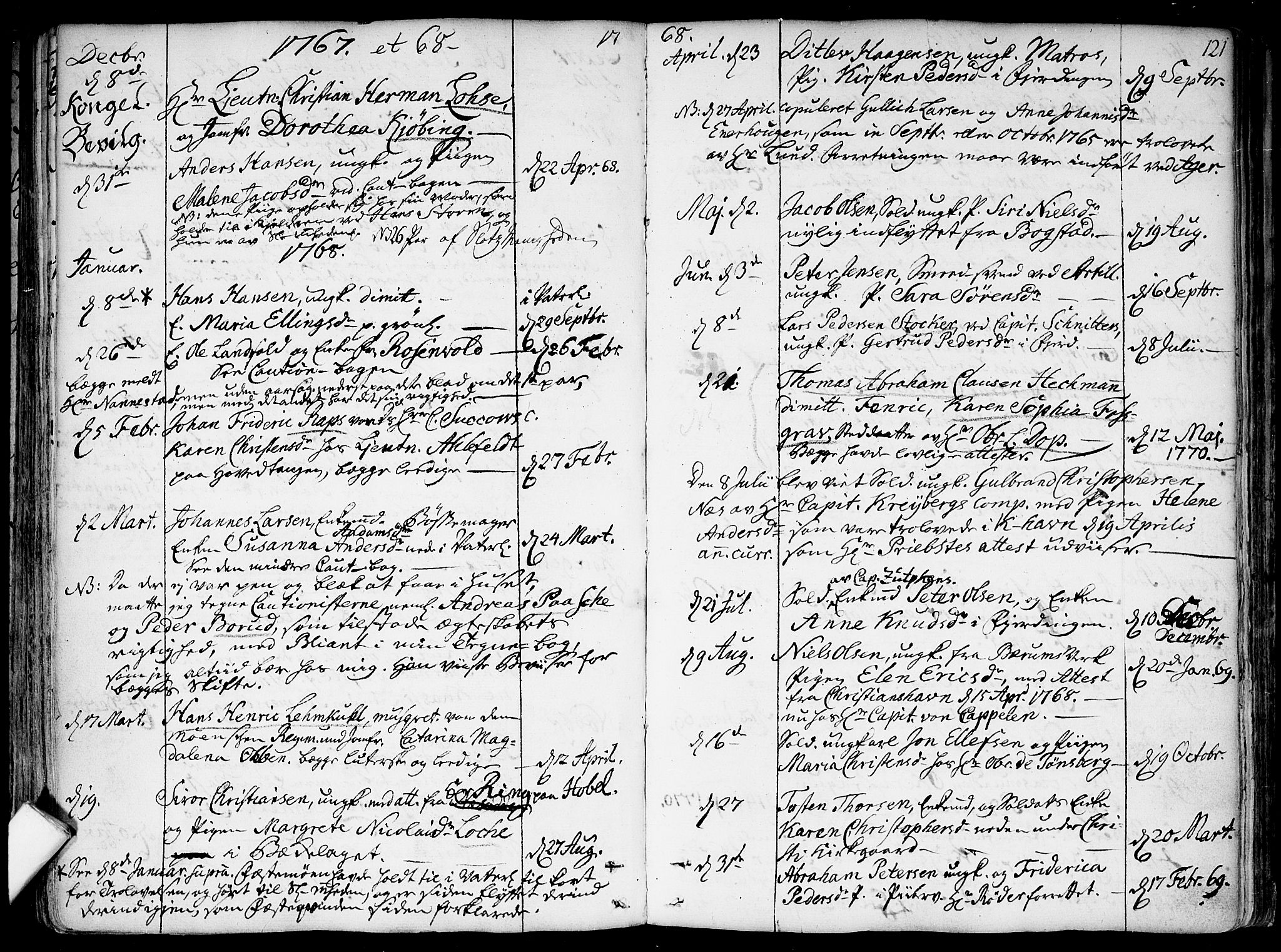 Garnisonsmenigheten Kirkebøker, SAO/A-10846/F/Fa/L0002: Parish register (official) no. 2, 1757-1776, p. 121