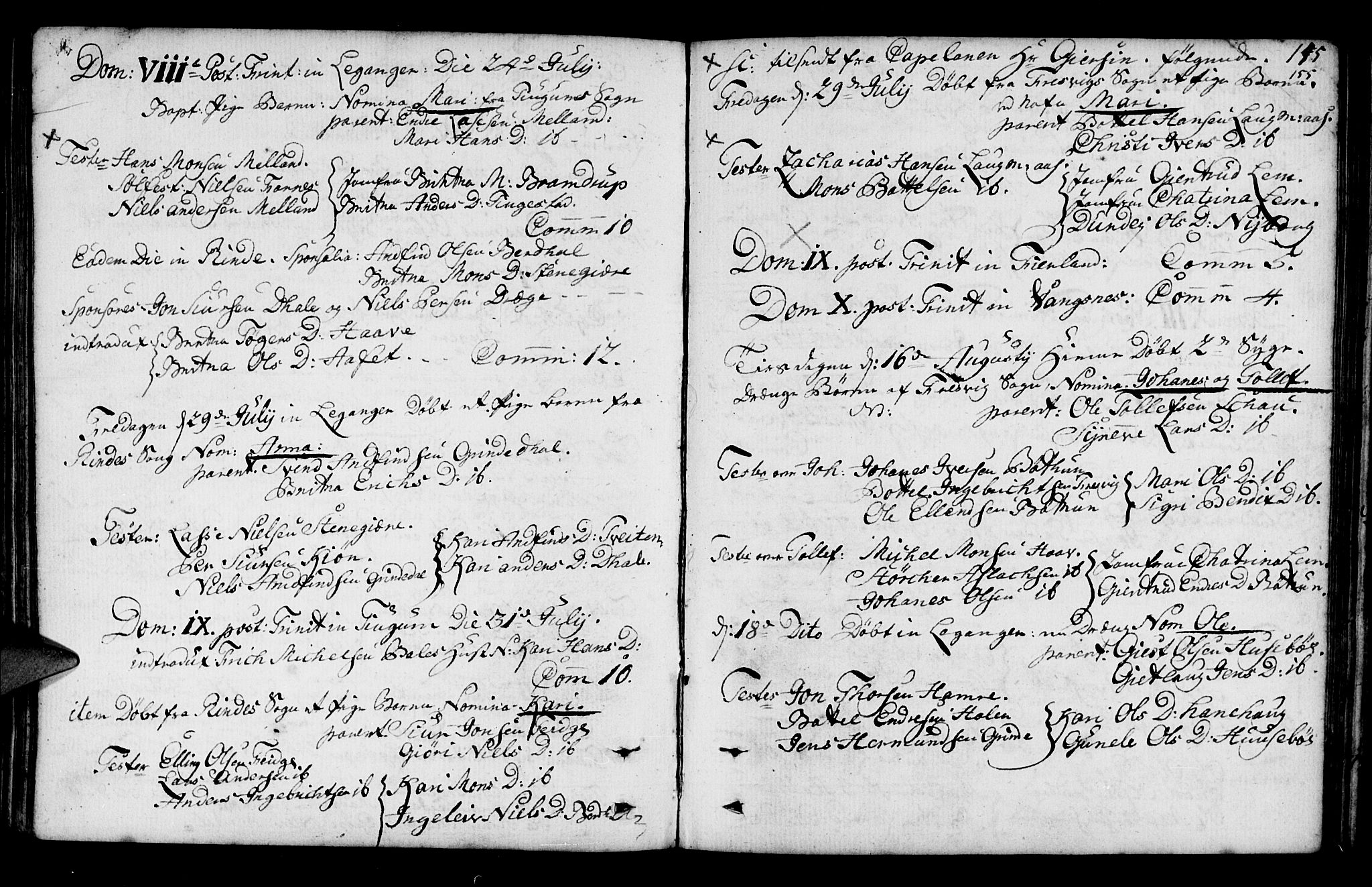 Leikanger sokneprestembete, SAB/A-81001: Parish register (official) no. A 3, 1756-1770, p. 155